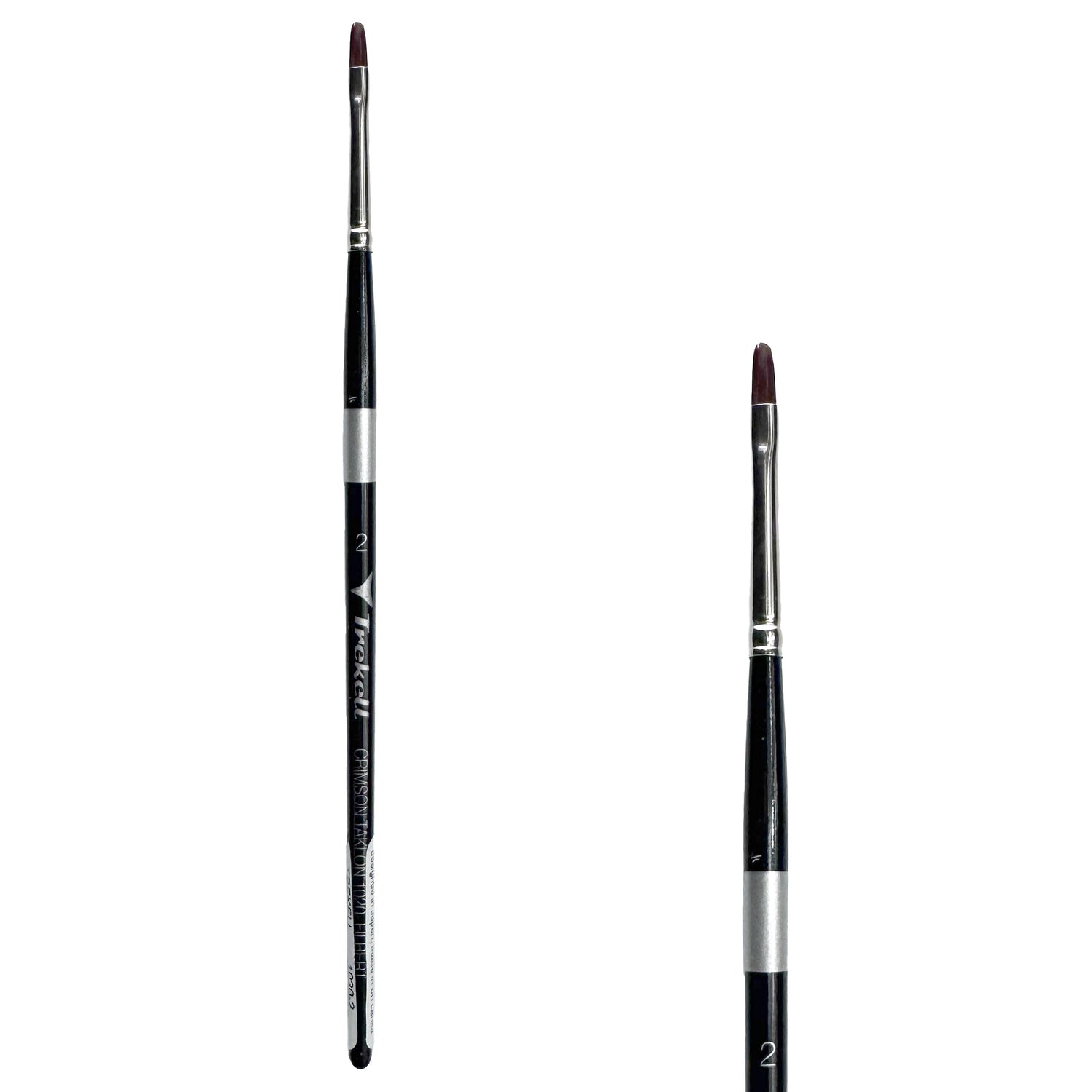 Trekell Crimson Taklon #2 Filbert Brush - Short Handle