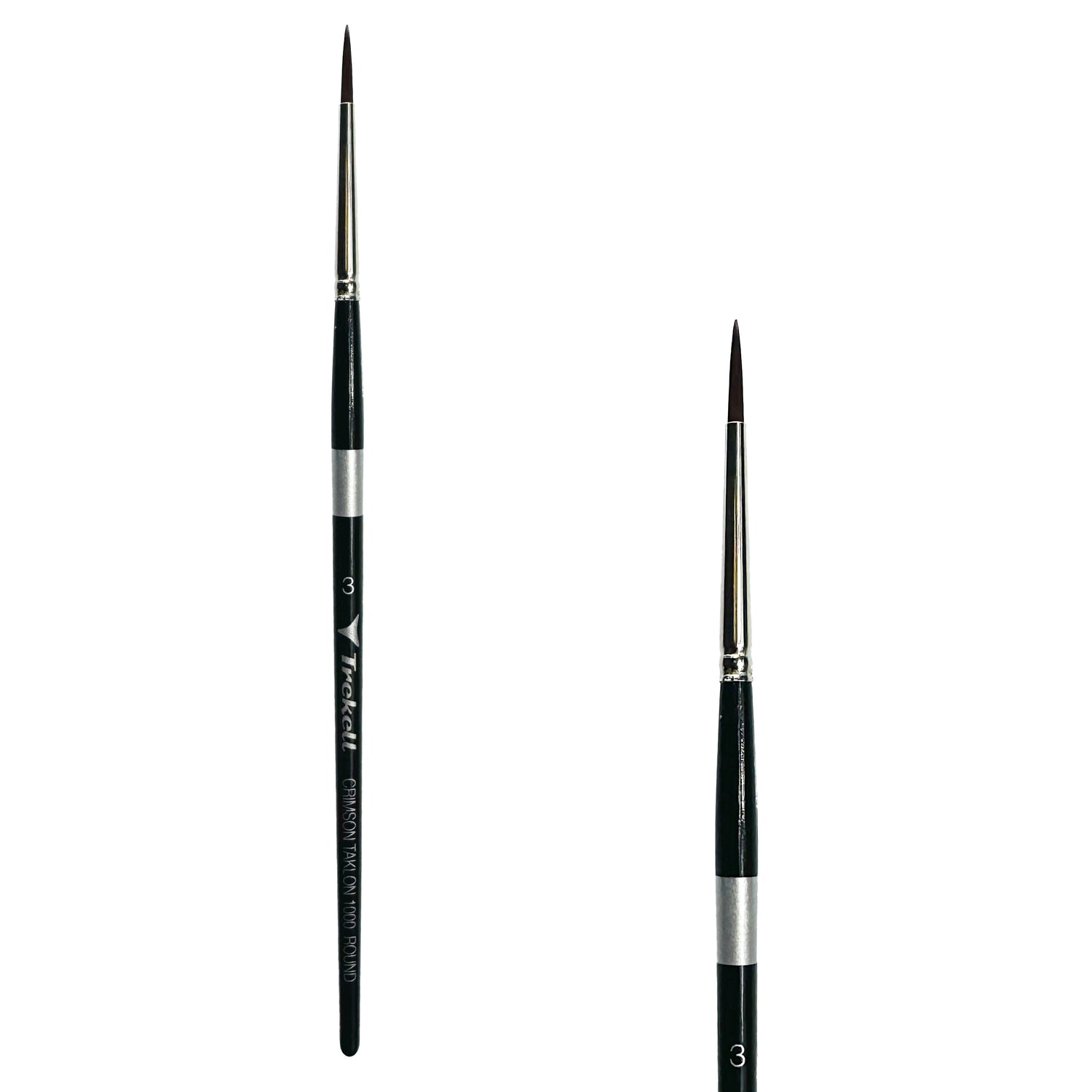 Trekell Crimson Taklon #3 Round Brush - Short Handle