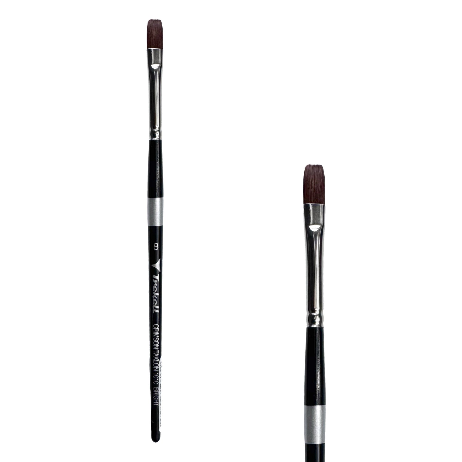 Trekell Crimson Taklon #8 Bright Brush - Short Handle