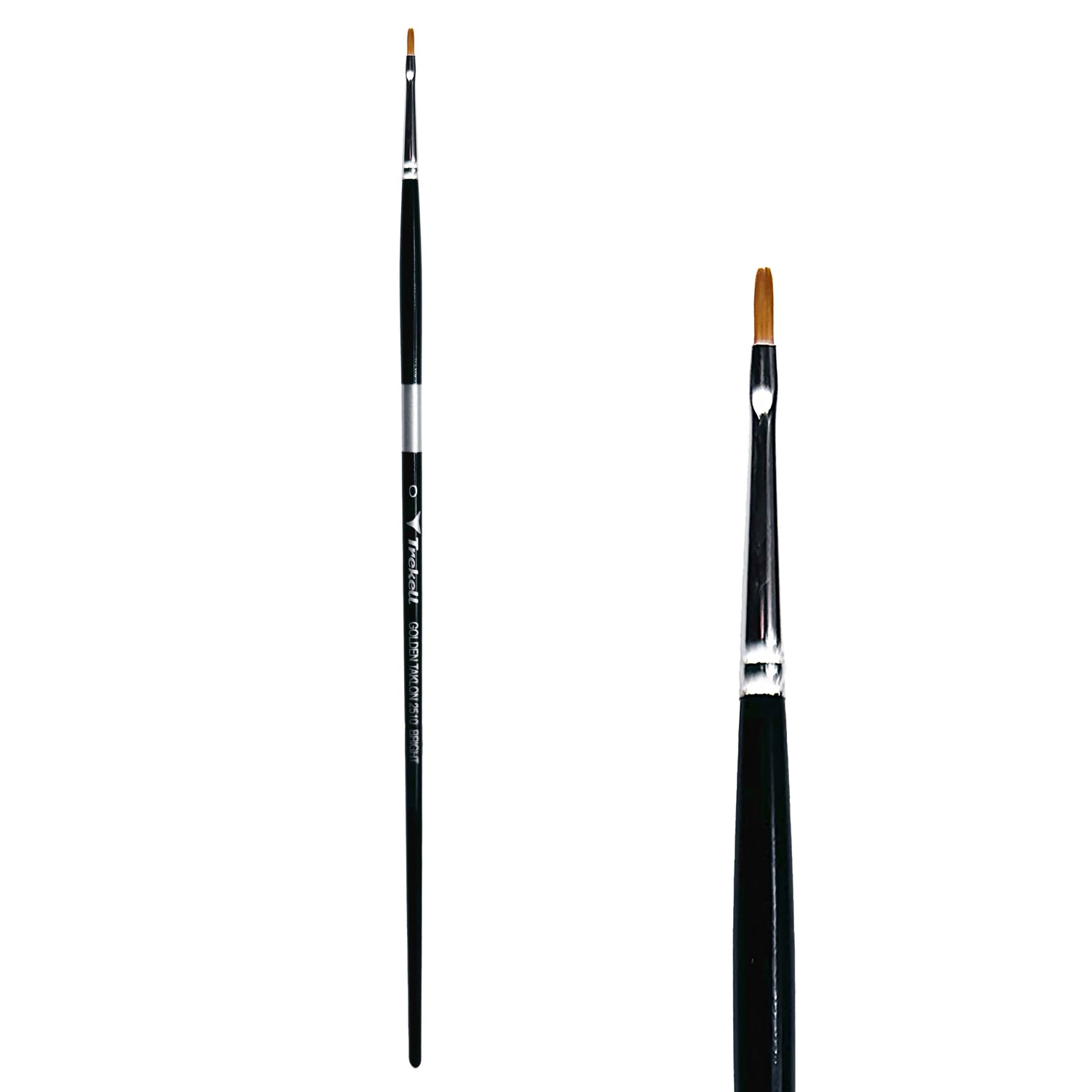 Trekell Golden Taklon #0 Bright Brush - Long Handle