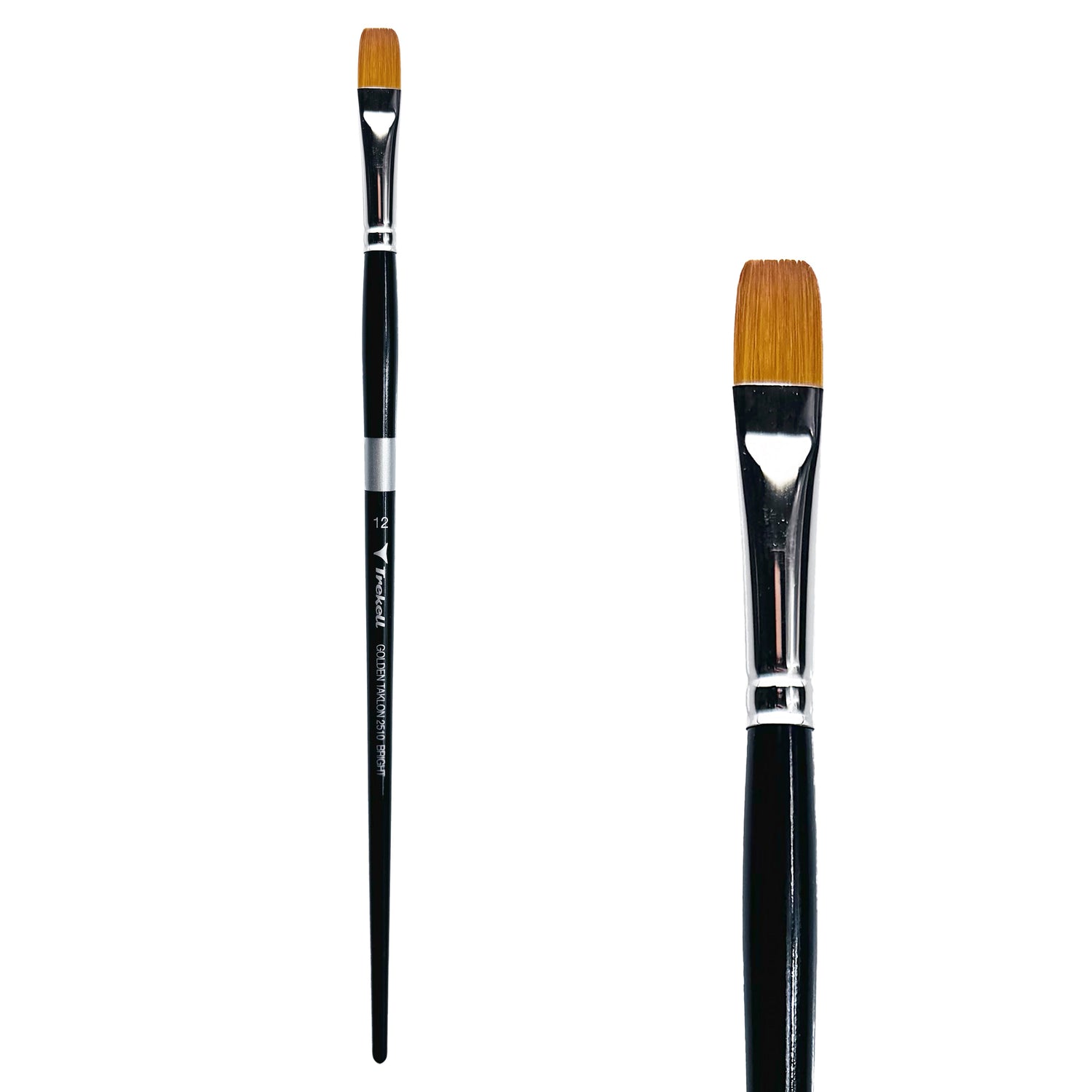 Trekell Golden Taklon #12 Bright Brush - Long Handle