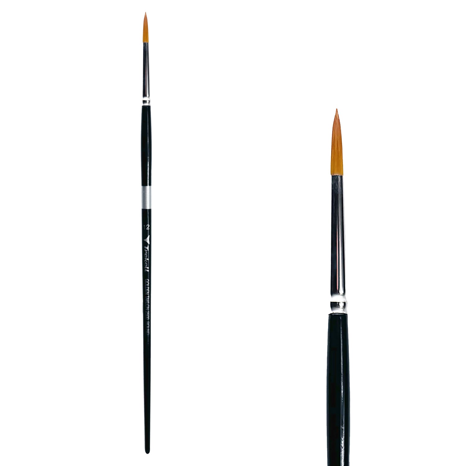 Trekell Golden Taklon #12 Round Brush - Long Handle