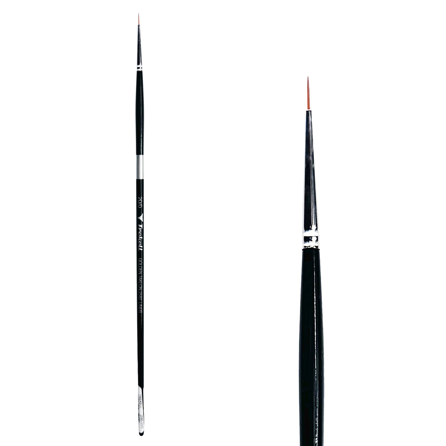Trekell Golden Taklon #20/0 Liner Brush - Long Handle