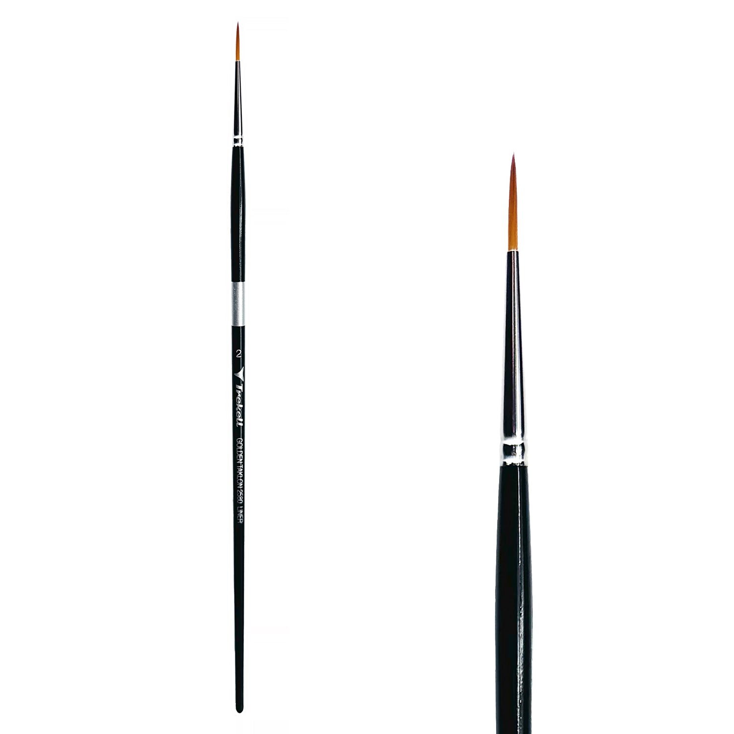 Trekell Golden Taklon #2 Liner Brush - Long Handle