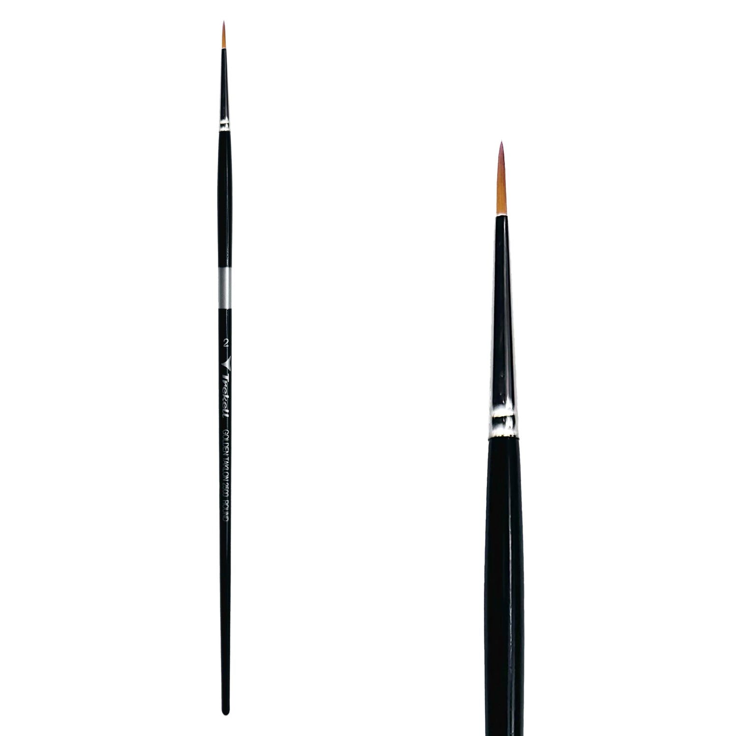 Trekell Golden Taklon #2 Round Brush - Long Handle