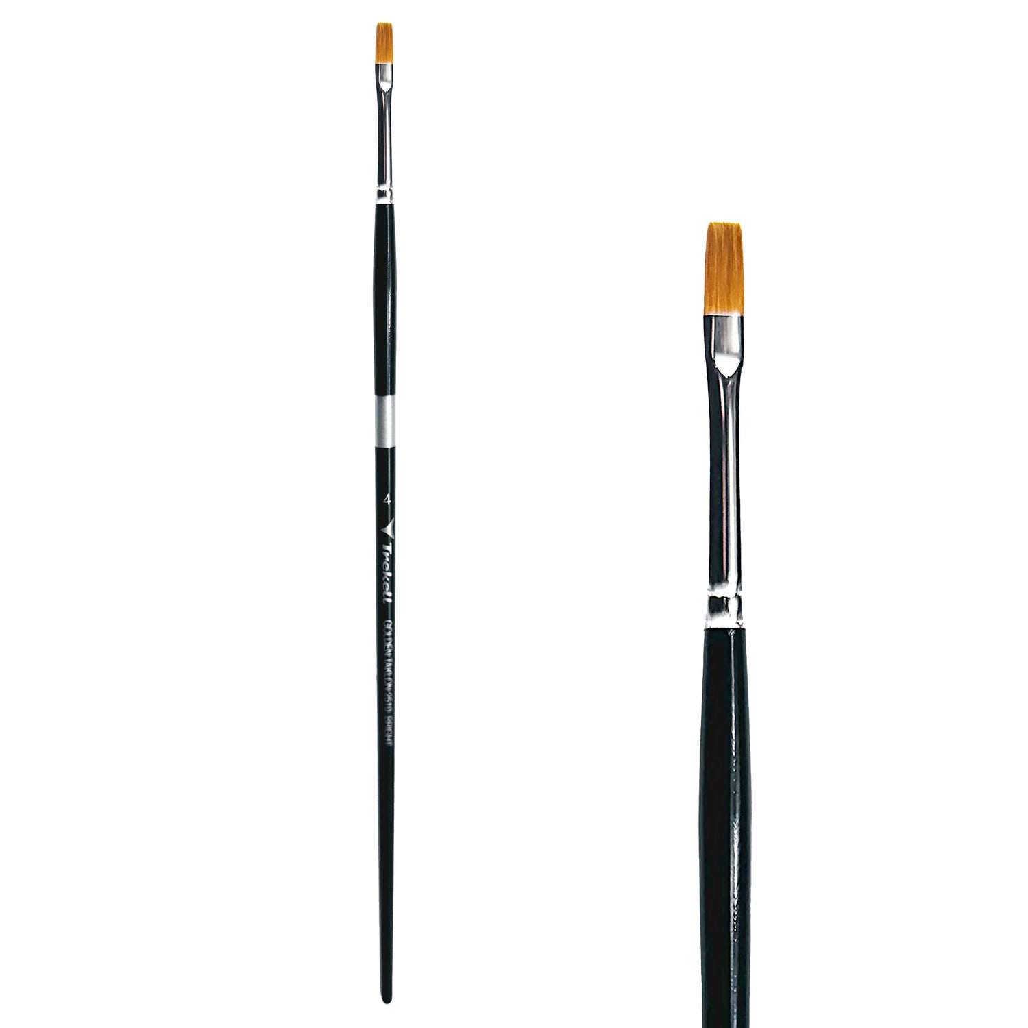 Trekell Golden Taklon #4 Bright Brush - Long Handle