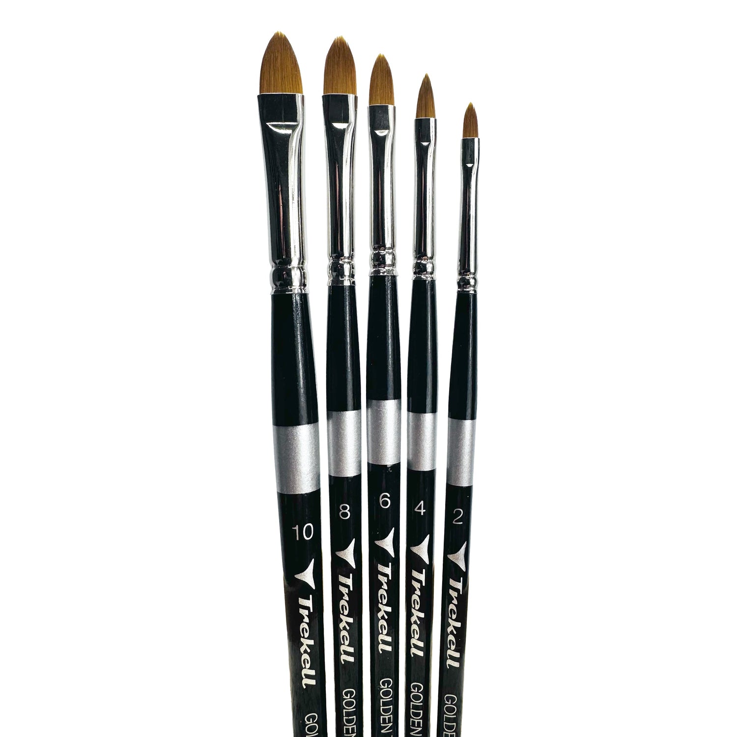Trekell Golden Taklon Complete Cat's Tongue Brush Set - Short Handle