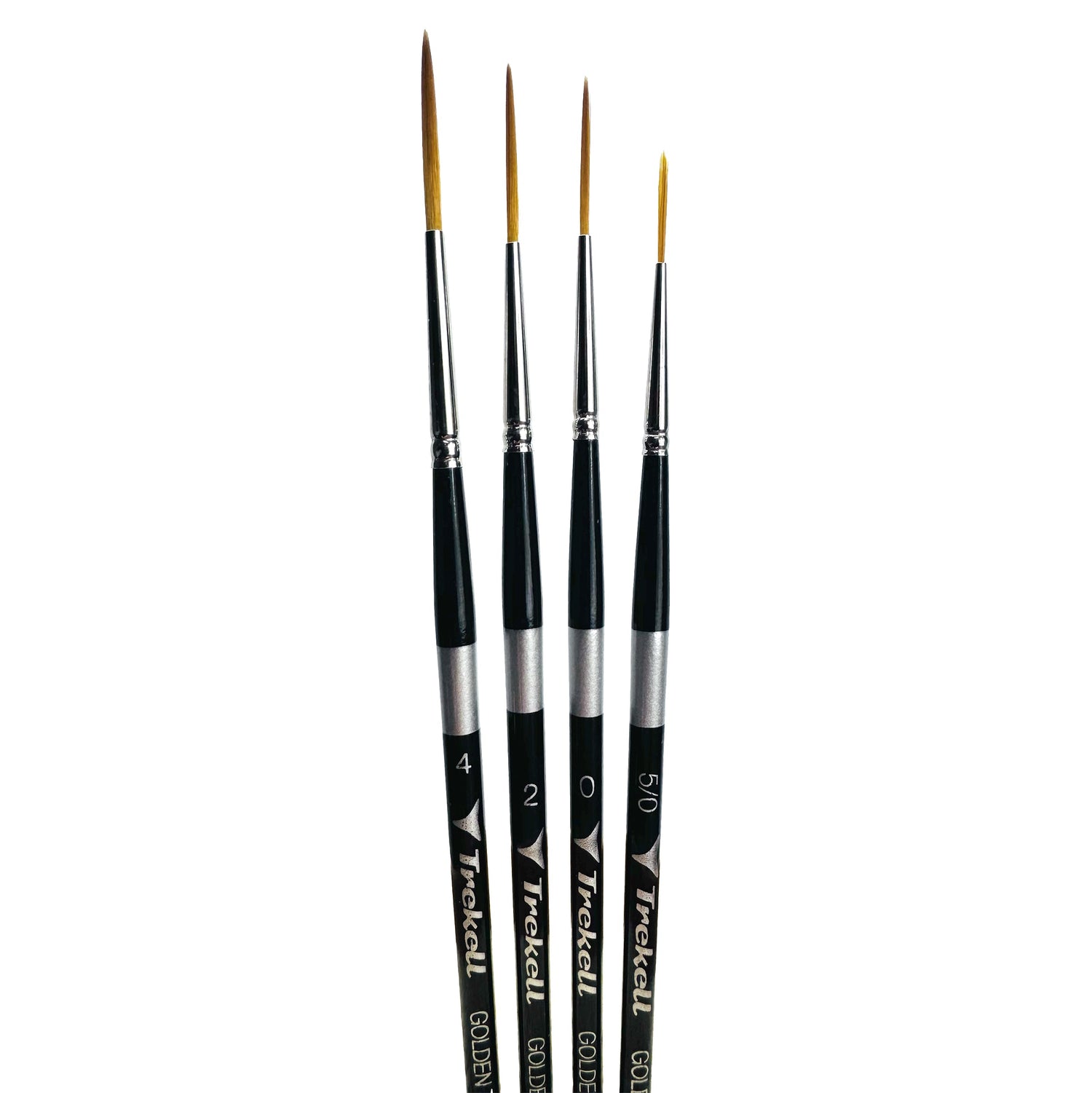 Trekell Golden Taklon Complete Script/Rigger Brush Set - Short Handle