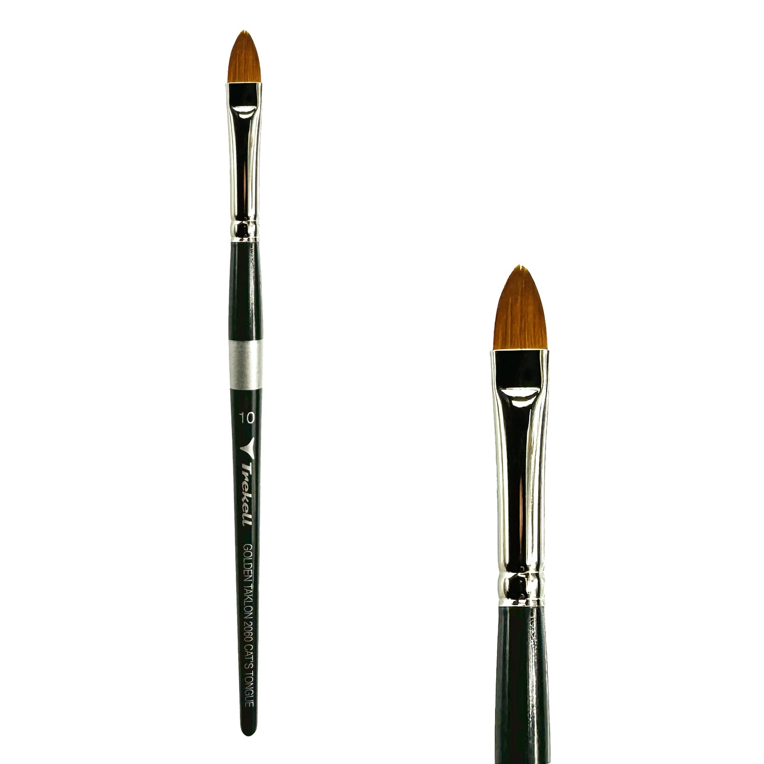 Trekell Golden Taklon #10 Cat's Tongue Brush - Short Handle