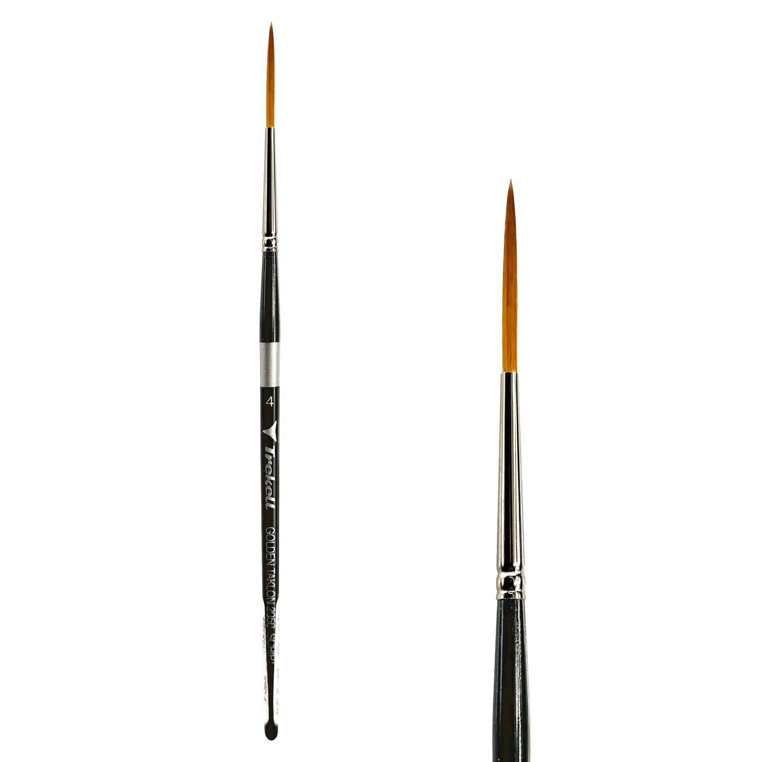 Trekell Golden Taklon #4 Script/Rigger Brush - Short Handle