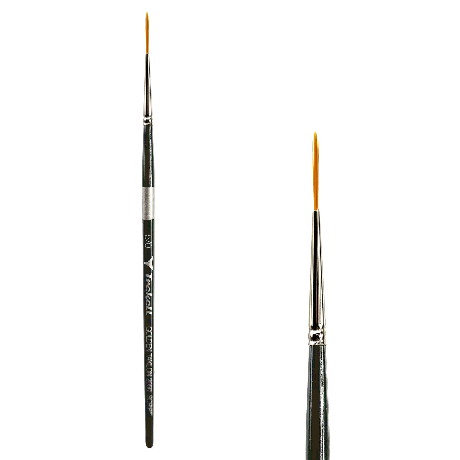 Trekell Golden Taklon #5/0 Script/Rigger Brush - Short Handle