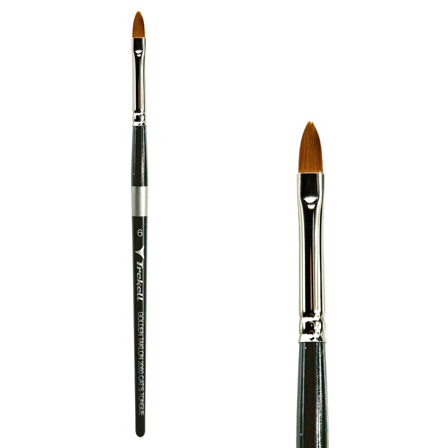 Trekell Golden Taklon #6 Cat's Tongue Brush - Short Handle