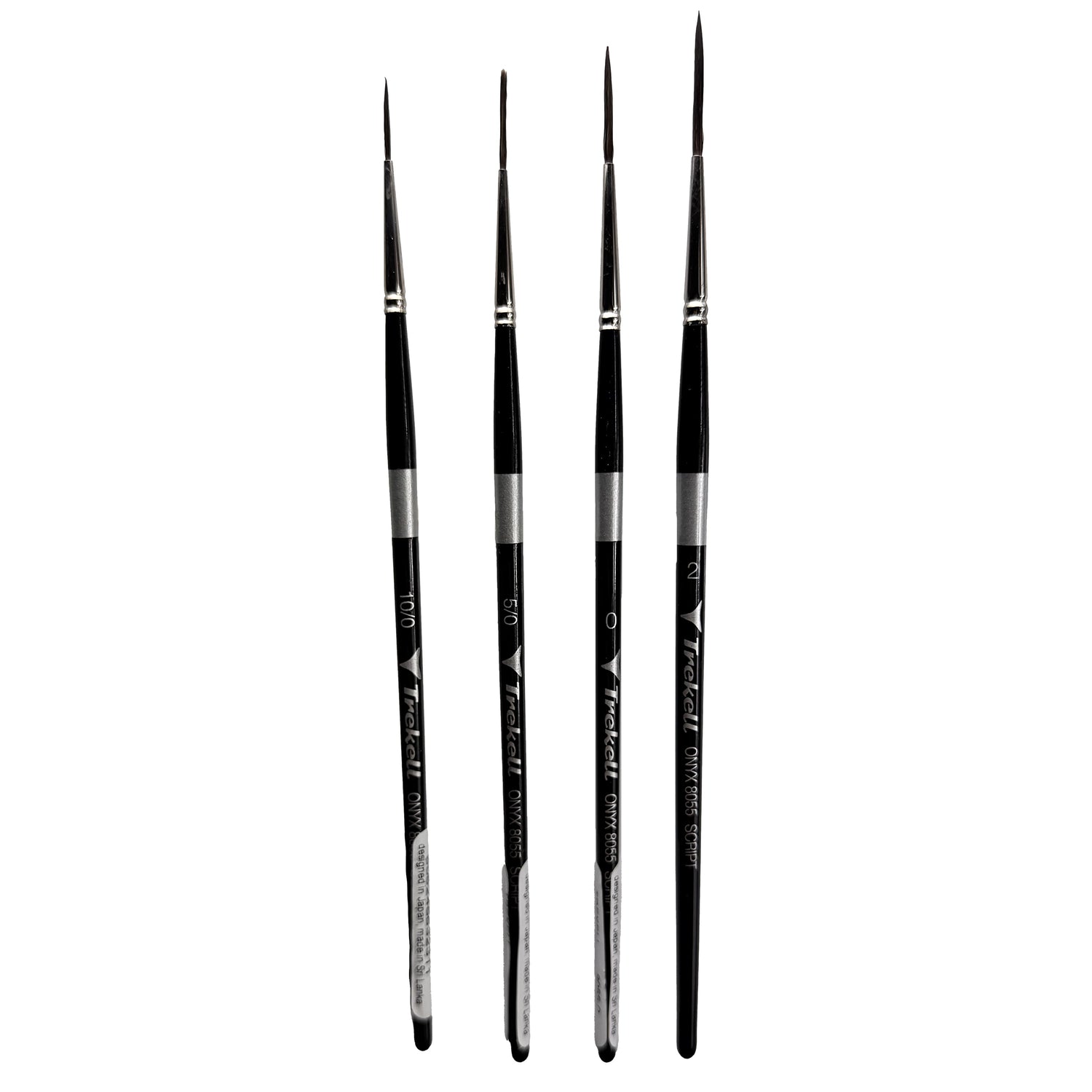 Trekell Onyx Complete Script/Rigger Brush Set - Short Handle
