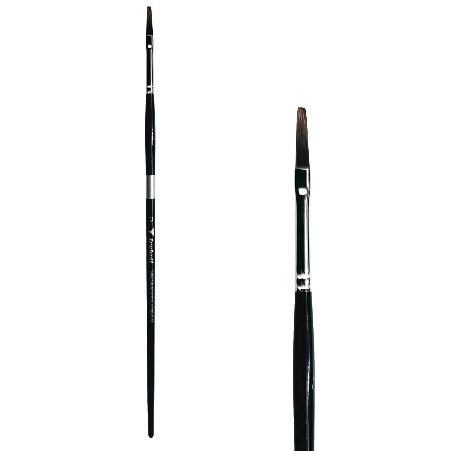 Trekell Spectrum #0 Long Flat Brush - Long Handle
