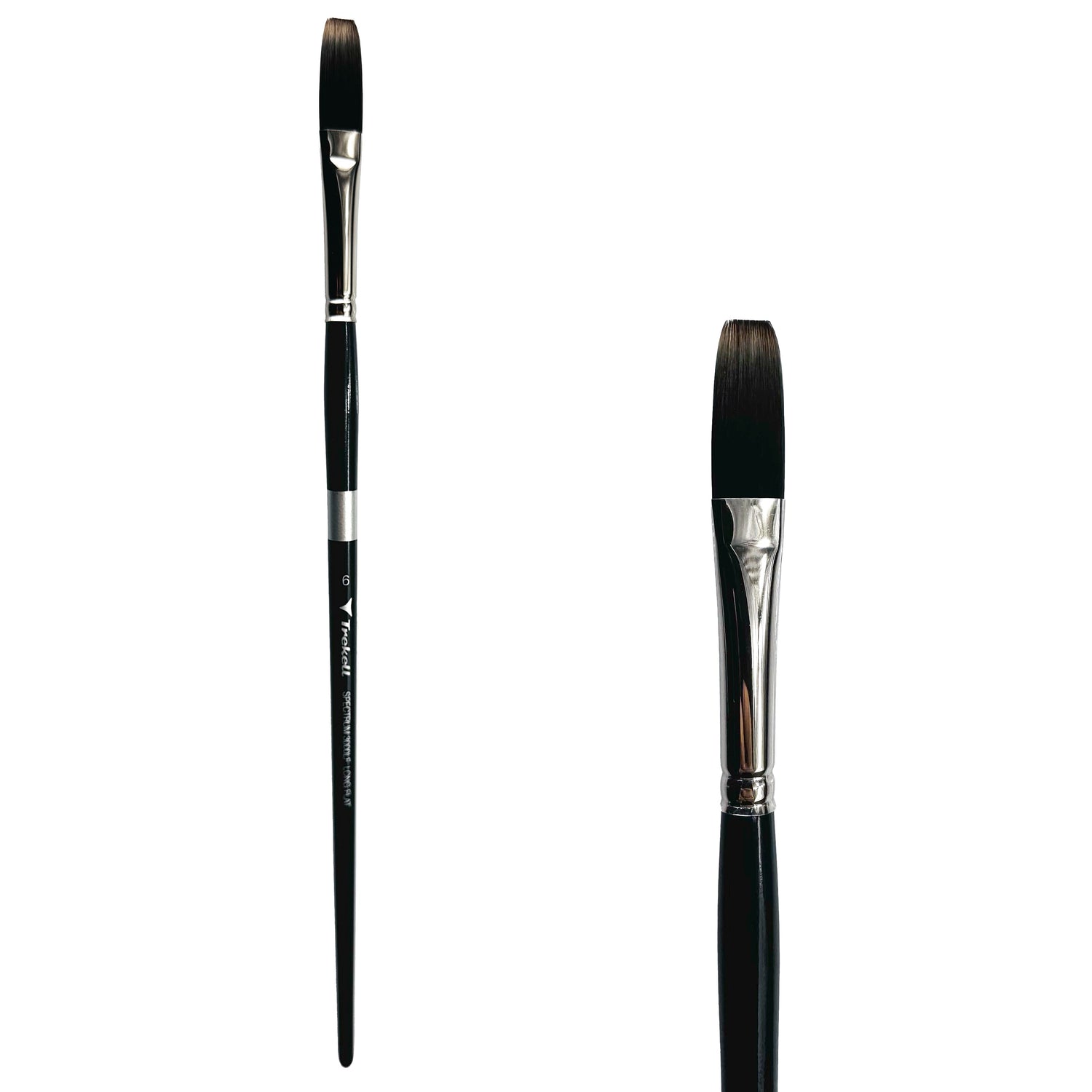 Trekell Spectrum #6 Long Flat Brush - Long Handle