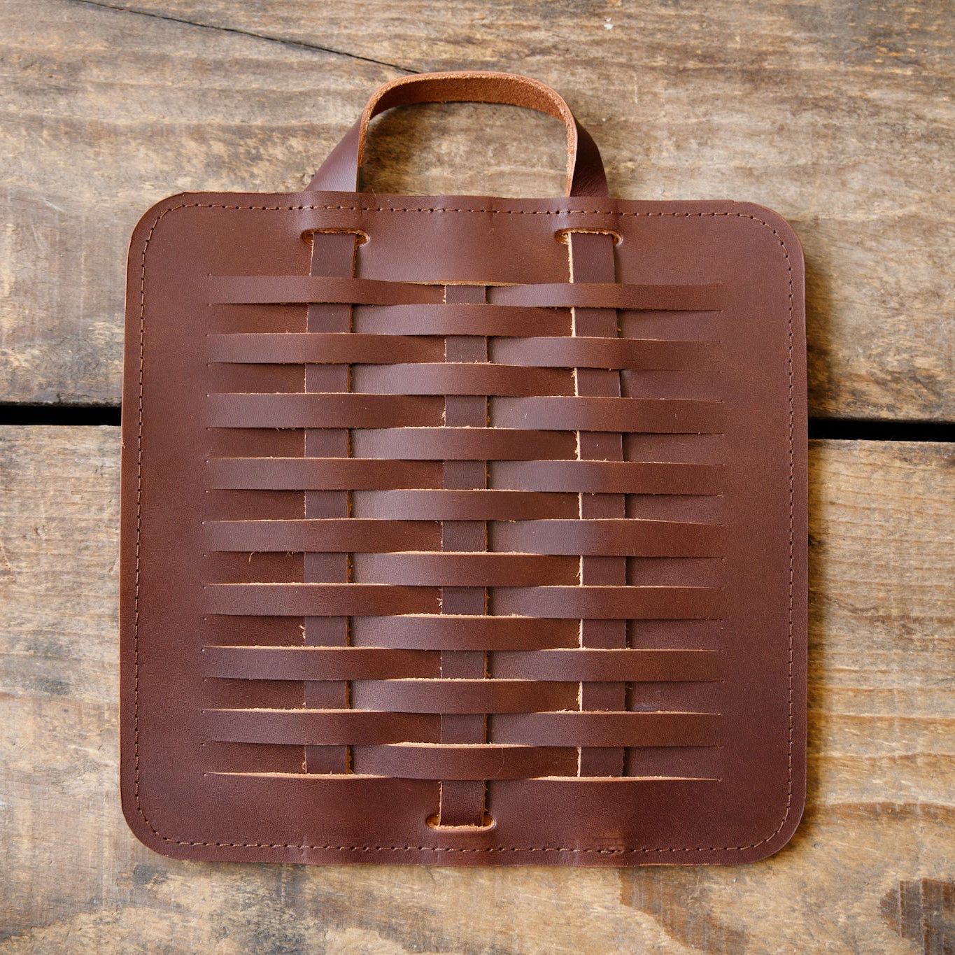 Woven Leather Trivet - USA Made