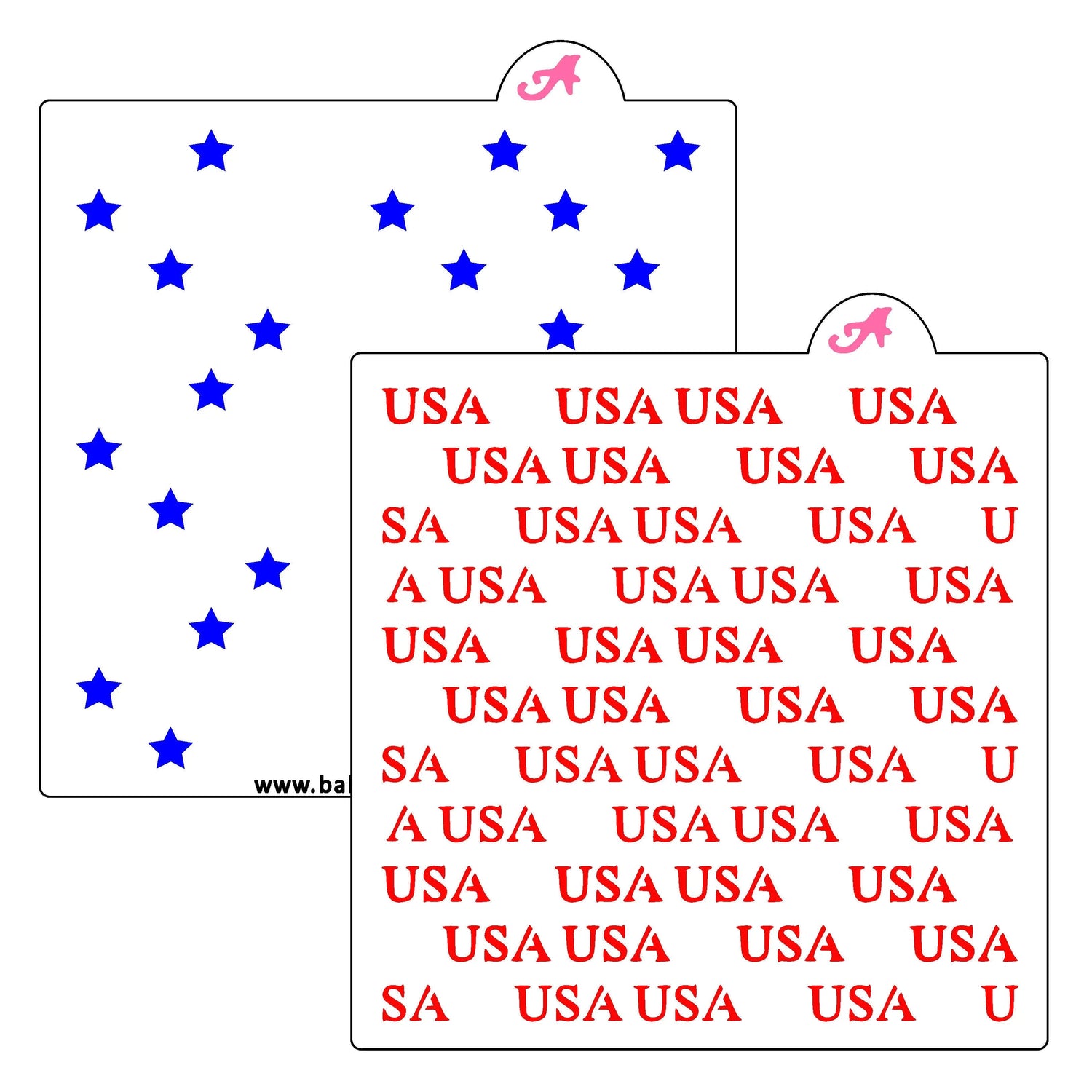USA Stars Pattern Cookie Stencil