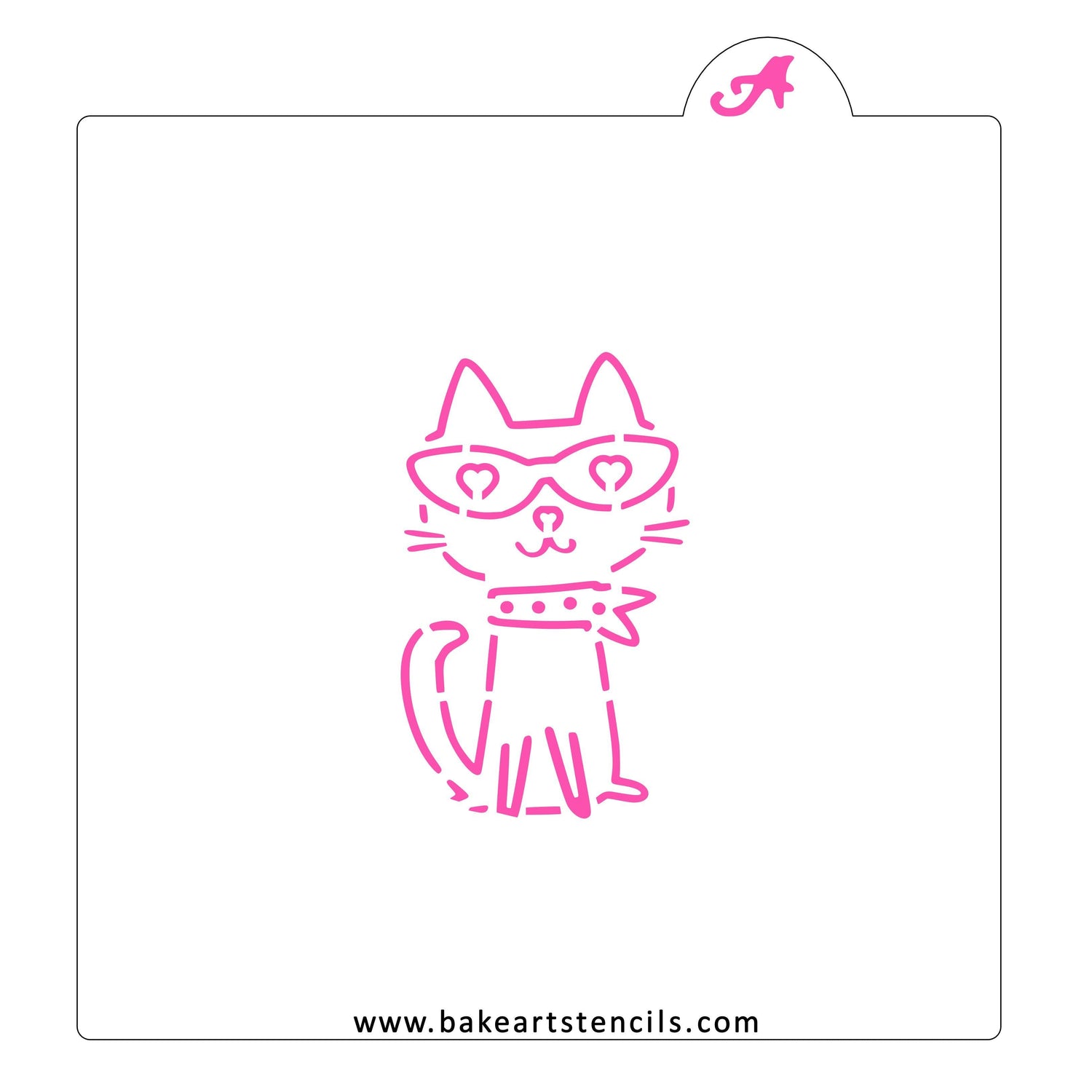 Valentine Cat PYO Cookie Stencil