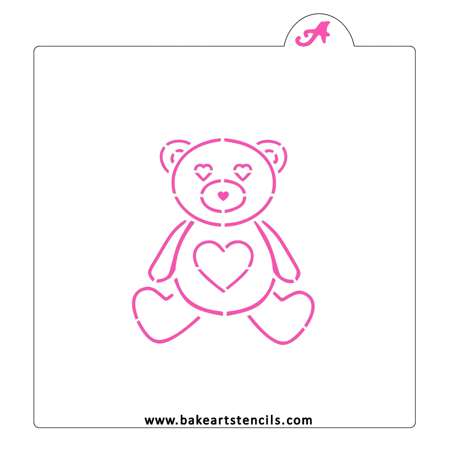 Valentines Bear PYO Cookie Stencil