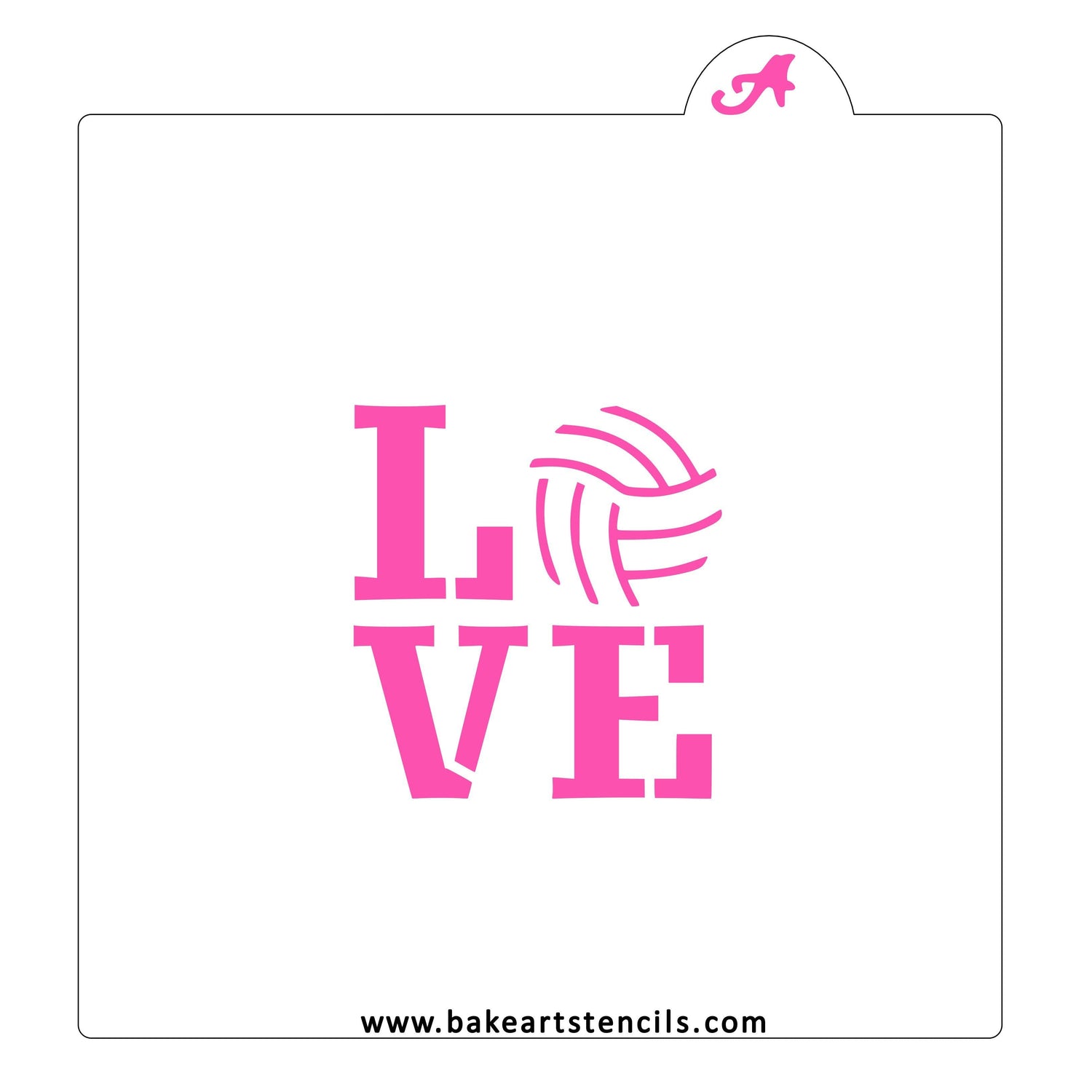 Volleyball Love Cookie Stencil