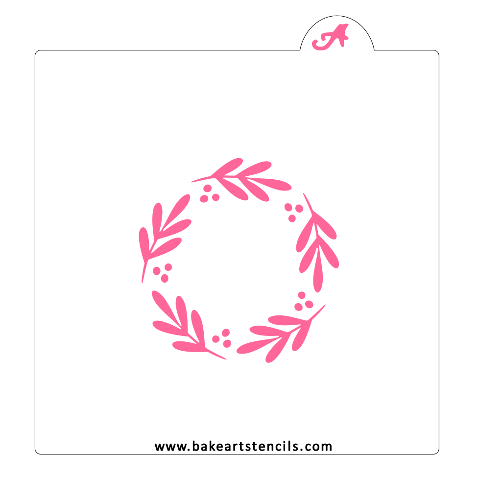 Winter Berries Border Cookie Stencil