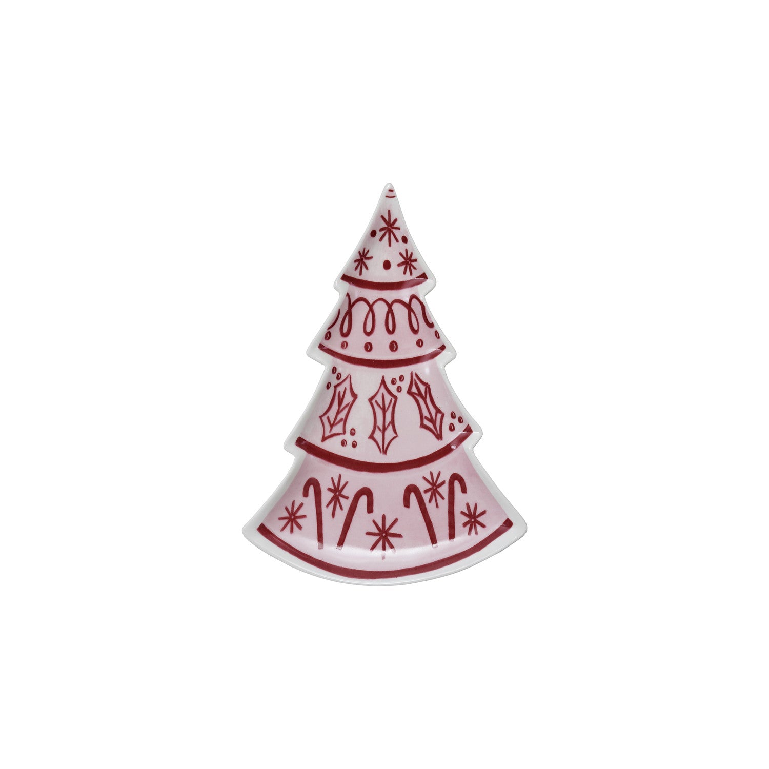 Pink & Red Nutcracker and Tree Ceramic Tidbit Plate