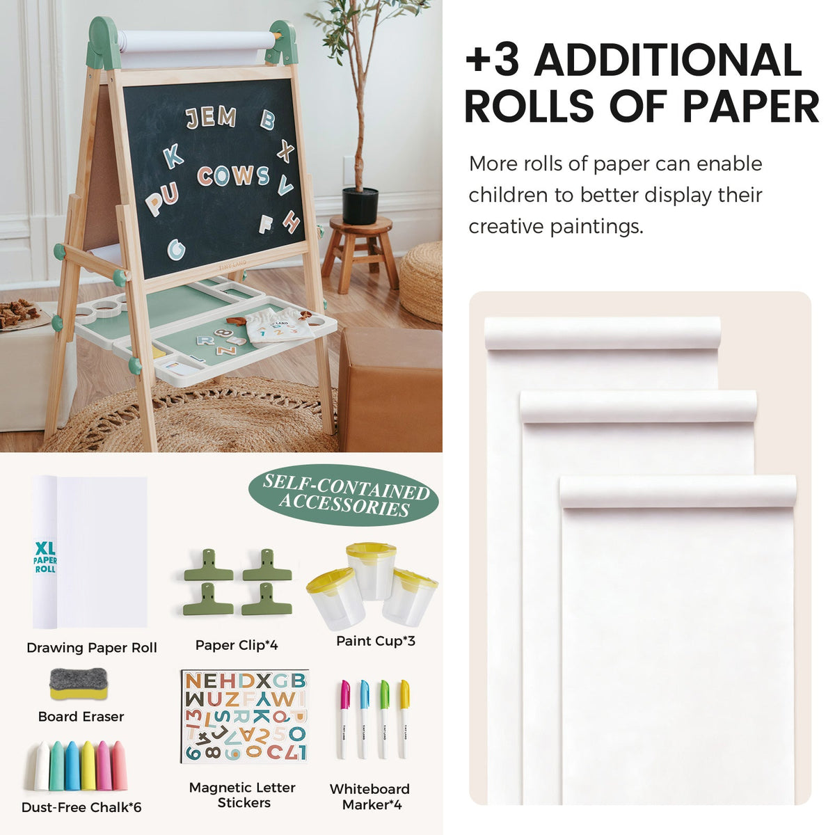Tiny Land® Pink Magnitales Easel & Paper Roll Set by Tiny Land INC, product image 12