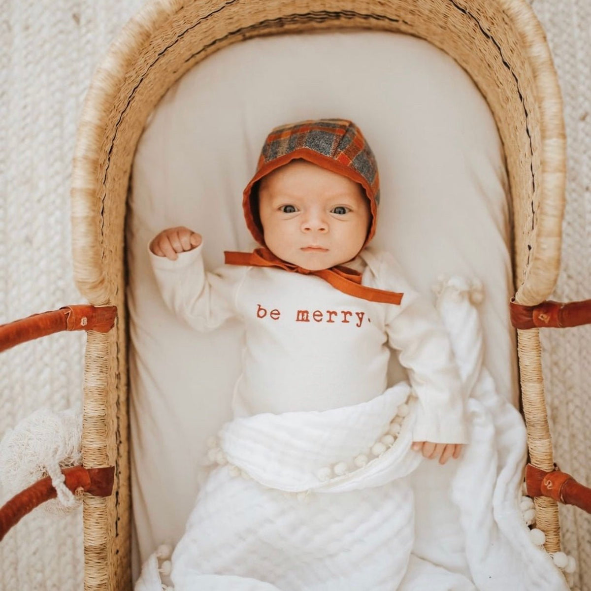 Be Merry Organic Cotton Baby Bodysuit Long Sleeve by Tenth & Pine, product image 6