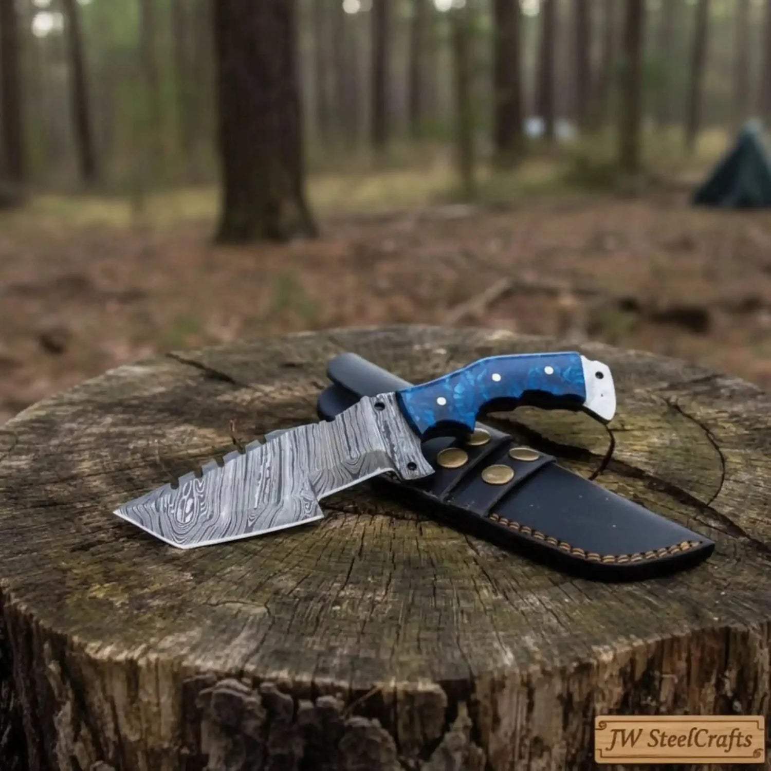 Tracker Knife Custom Handmade Damascus Steel TRACKER knife
