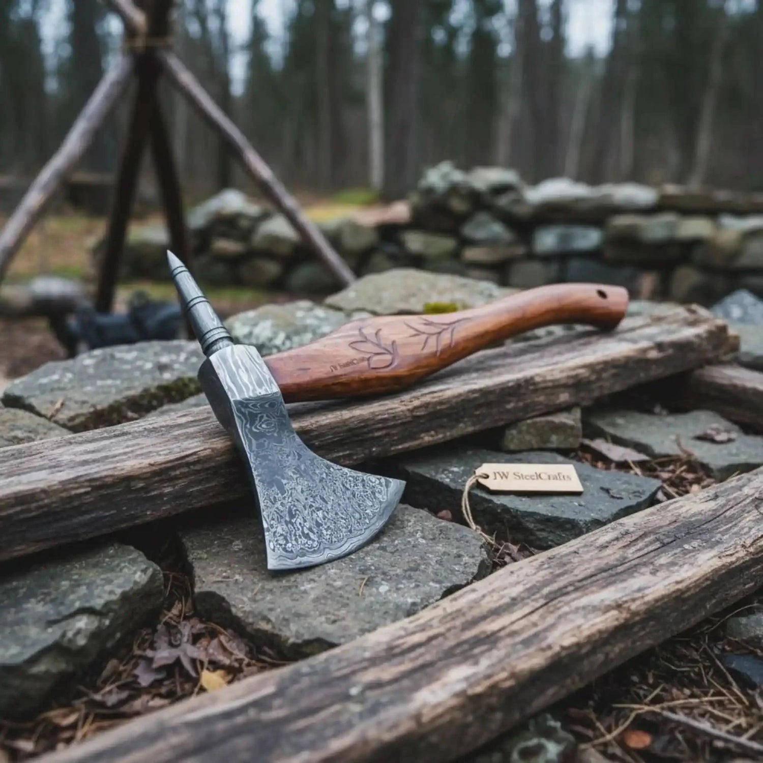 Varrok Spike Tomahawk axe with Damascus Steel Head