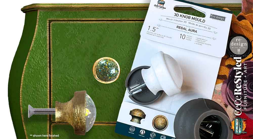 Cece Knob Mould - Regal Aura - 1 knob set, includes hardware