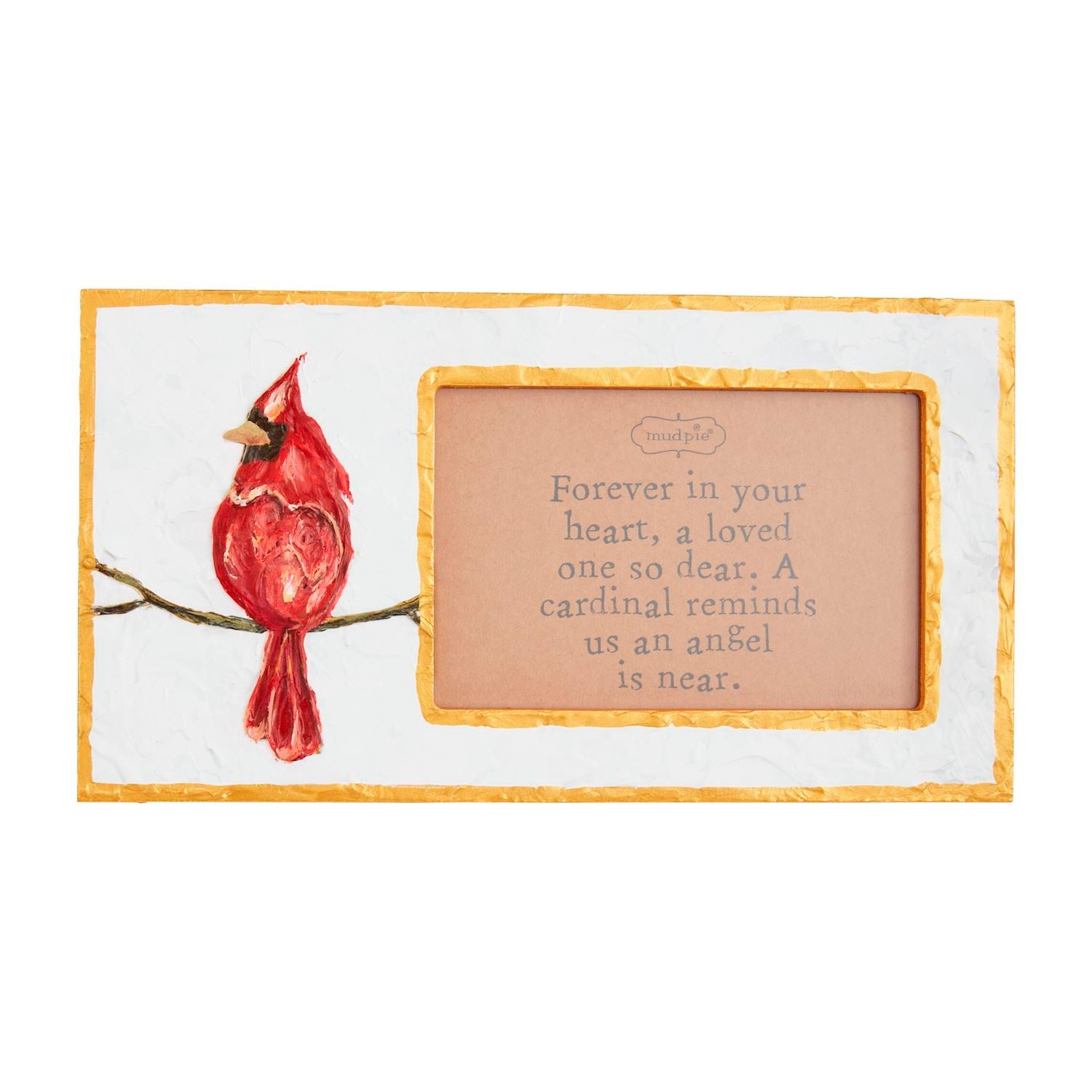Cardinal Photo Hand-Painted Wooden Frame with Sentiment