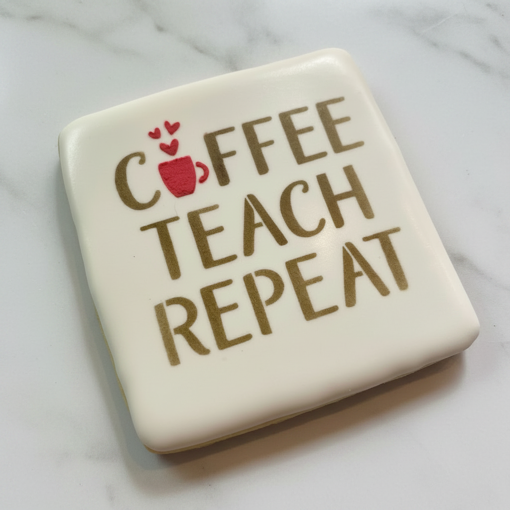 Coffee Teach Repeat Cookie Stencil