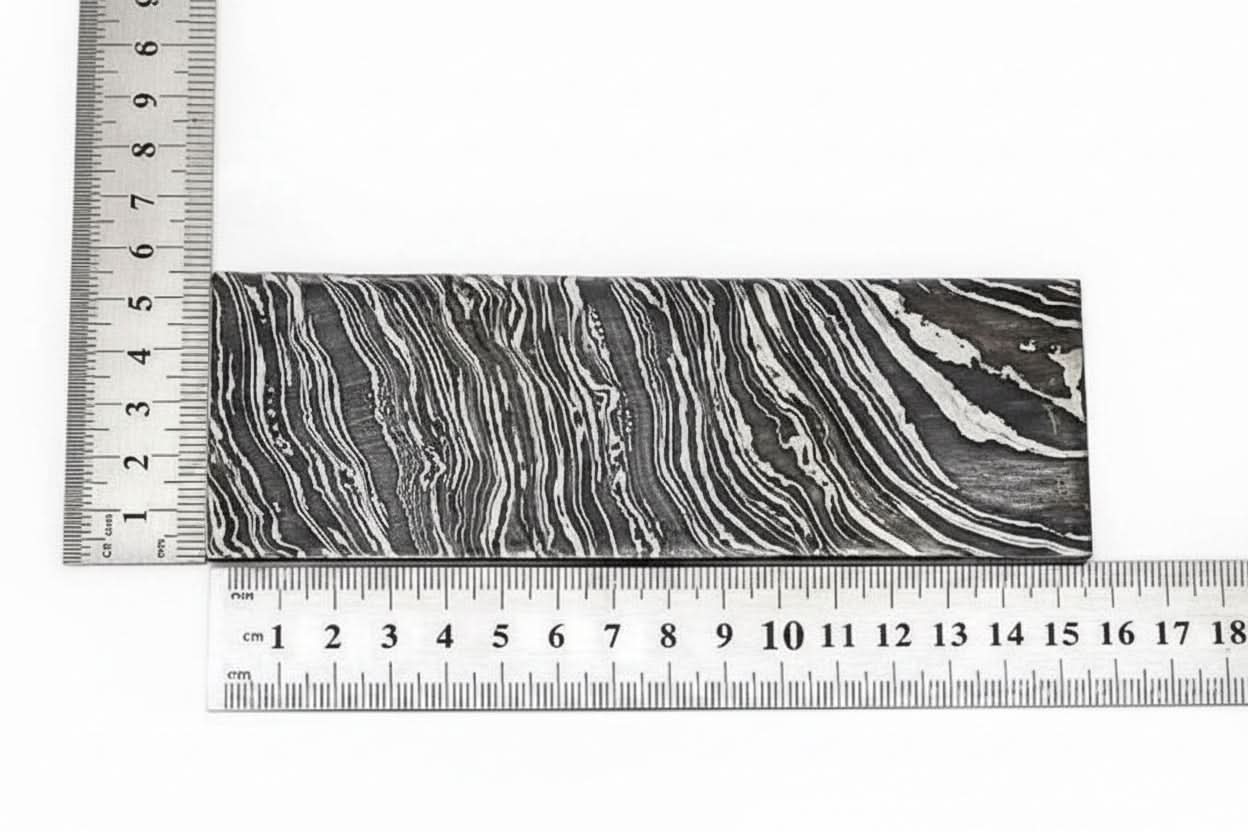 Damascus Steel Billet Bar 4mm Thick Pattern Welded Blank for Knife Making