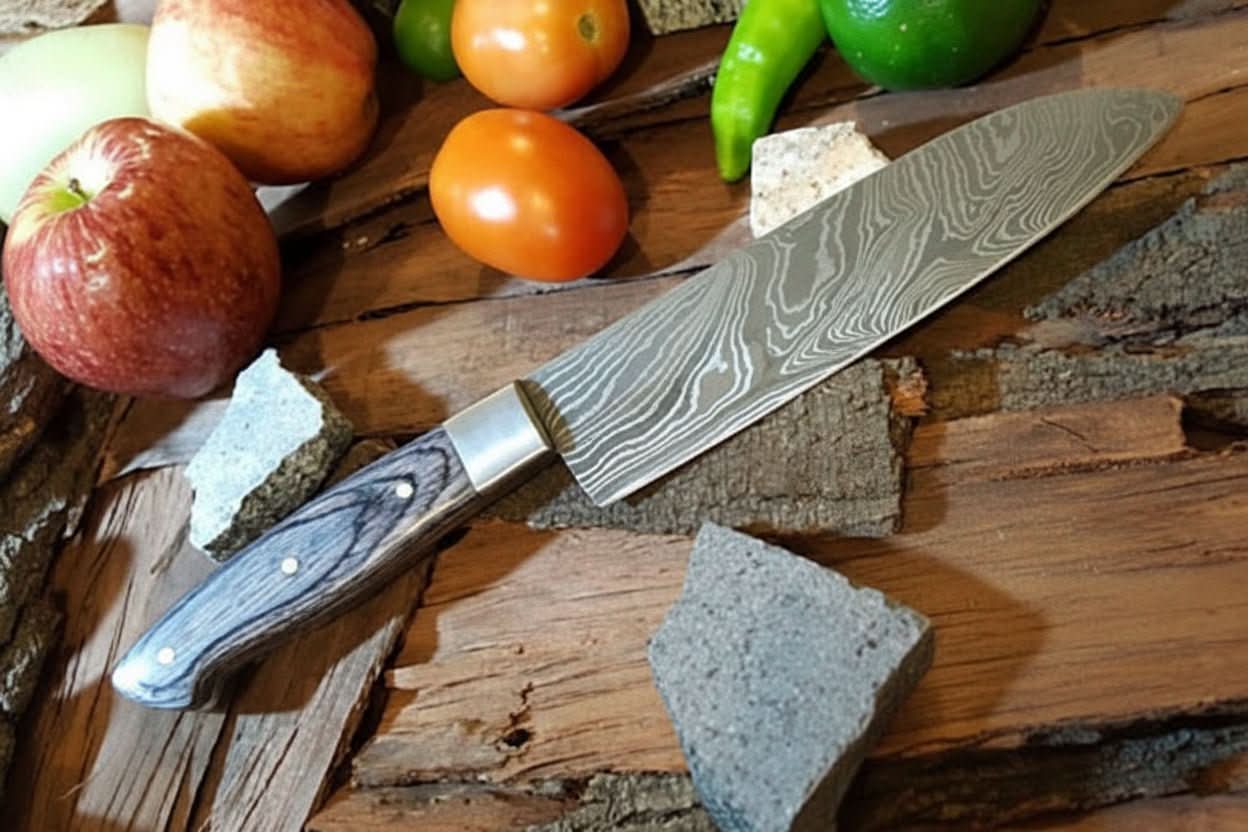 Custom Handmade Damascus Steel Chef knife/Kitchen Knife/Perfect Gift DK-060