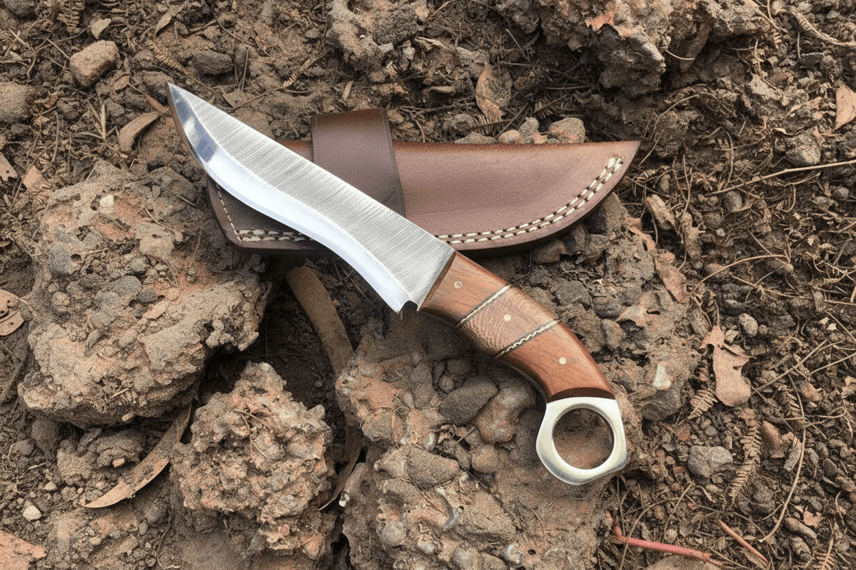 Custom Handmade Stainless Steel hunting knife leather sheath BM-0096