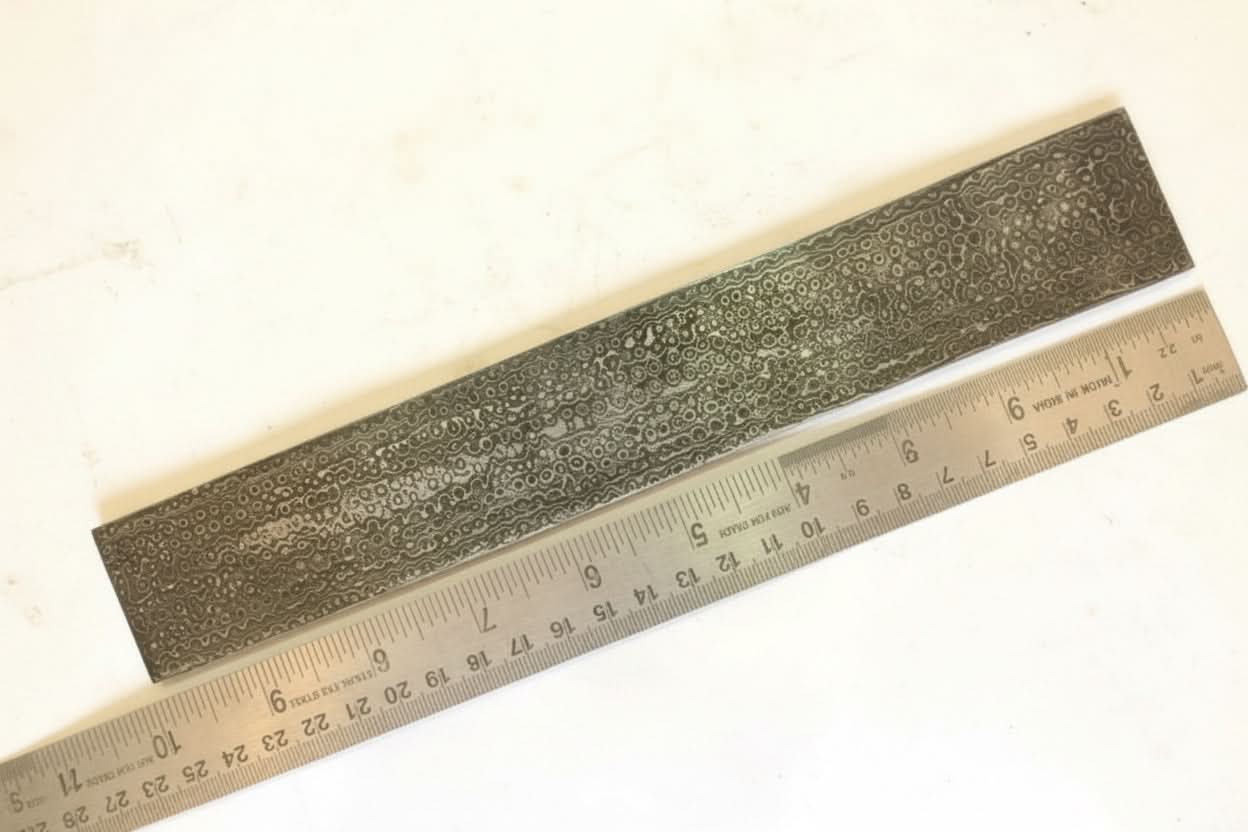 Raindrop Pattern Damascus Steel Billet Bar for Knife Making and Bladesmith Stock