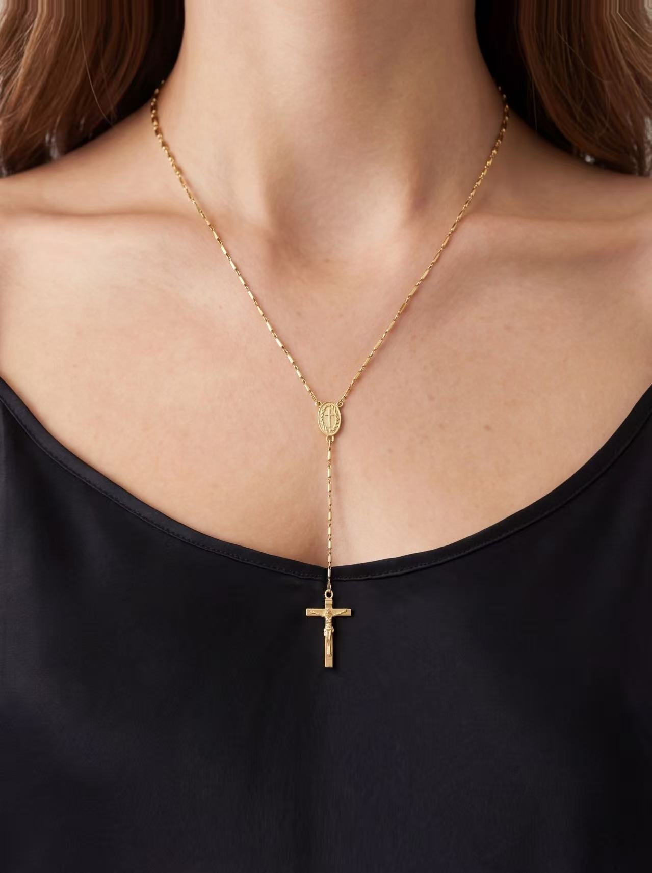 Rosary Cross Y Necklace