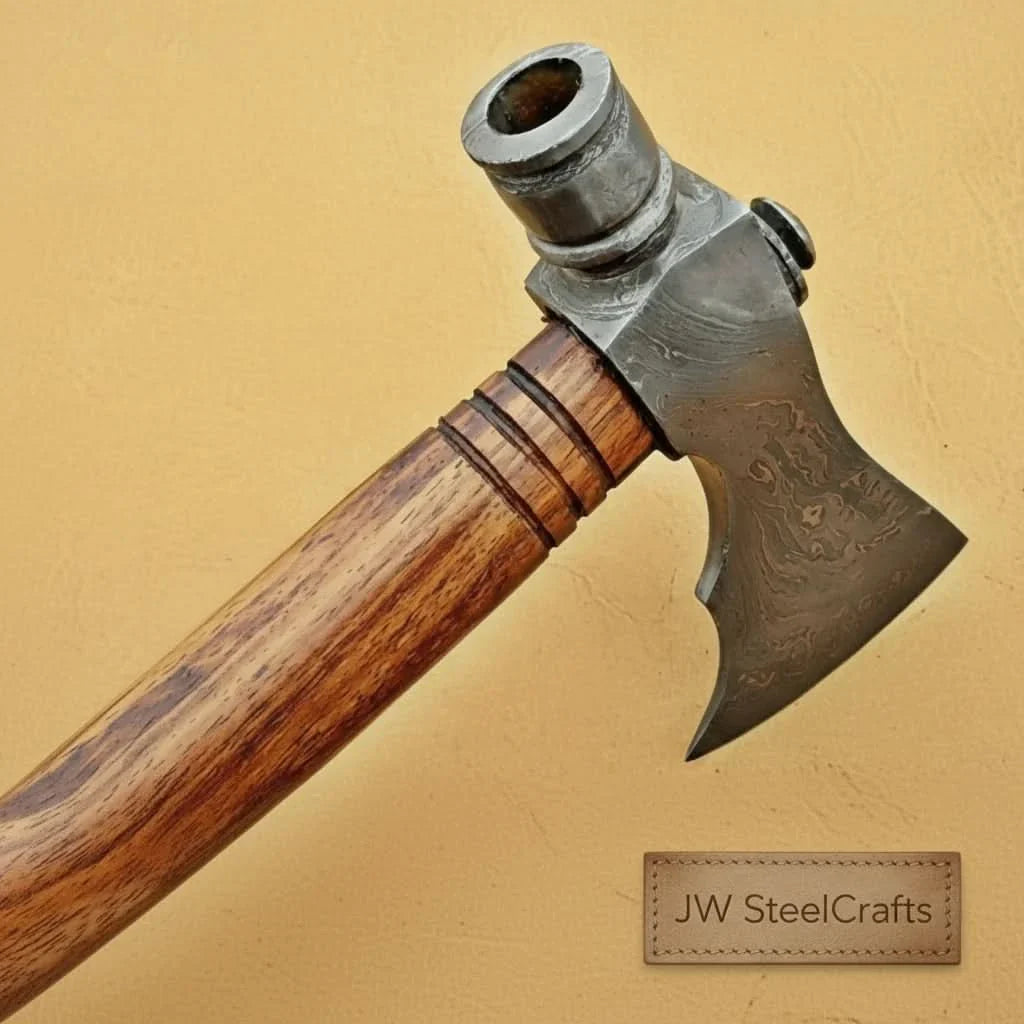 Beautiful handmade Damascus steel Smoking Axe