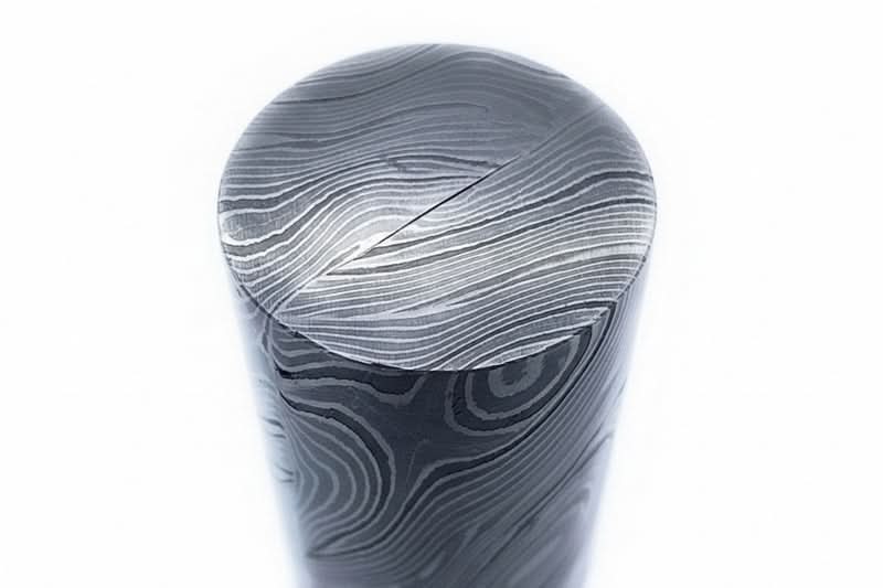Damascus Steel Round Bar 5.5 Inch Length 32 mm Thick Rod for Ring Making