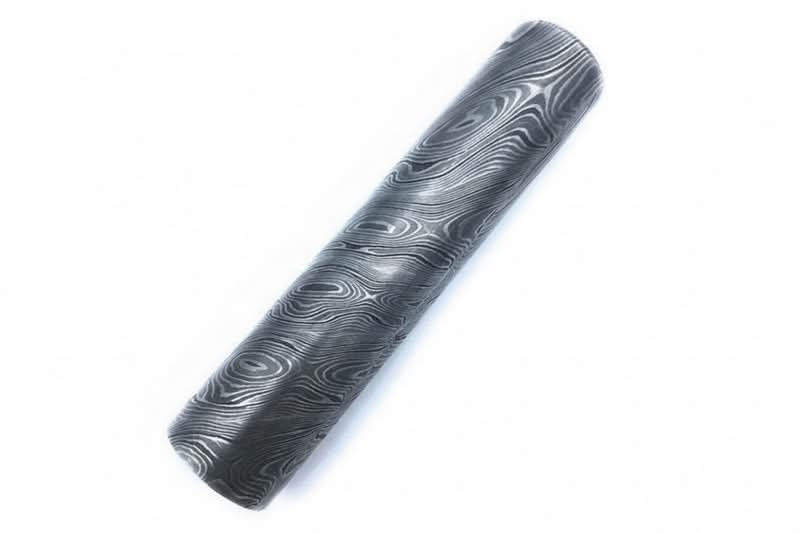 Damascus Steel Round Bar 5.5 Inch Length 32 mm Thick Rod for Ring Making