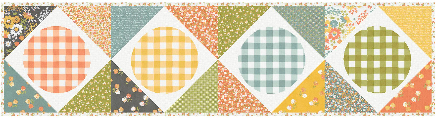 Easy as Pie Quilted Table Runner - Pattern Paper Print Version