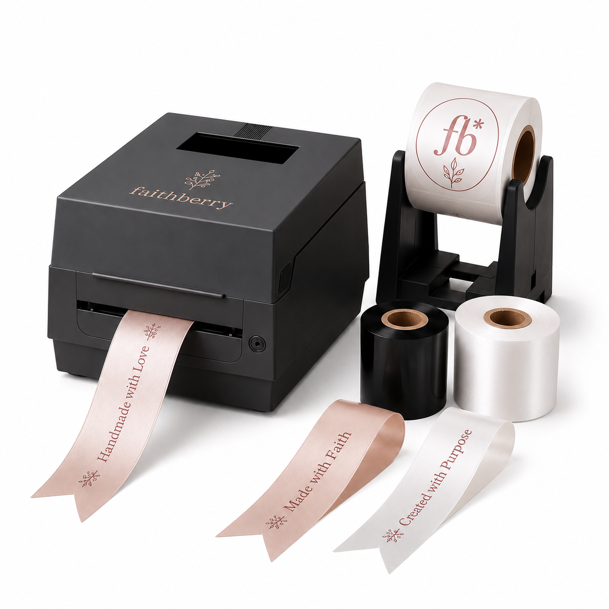 Faithberry Ribbon & Label Printer Starter Kit | 300 DPI | Mac & Windows Compatible