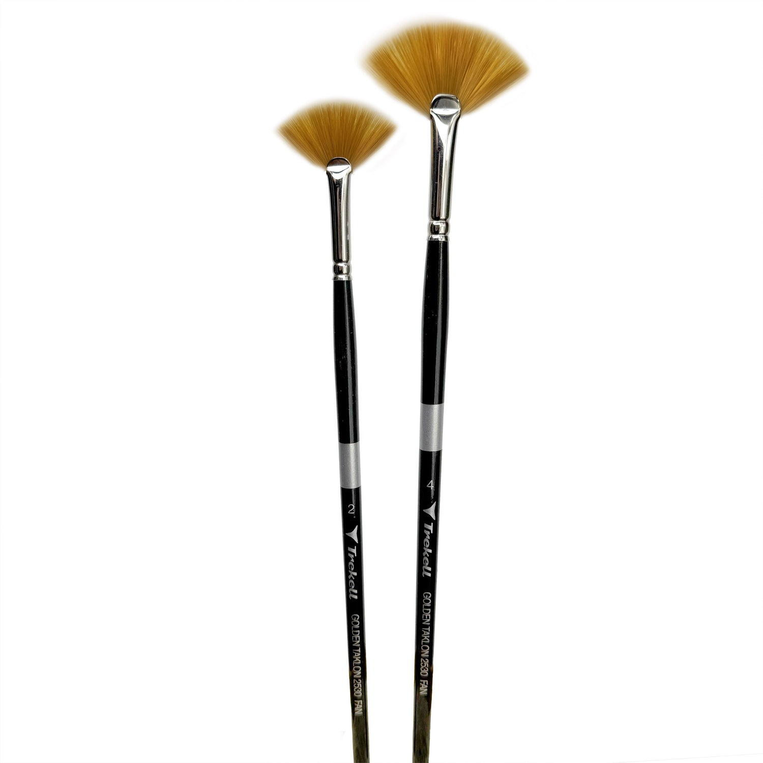 Trekell Golden Taklon Complete Fan Brush Set - Long Handle