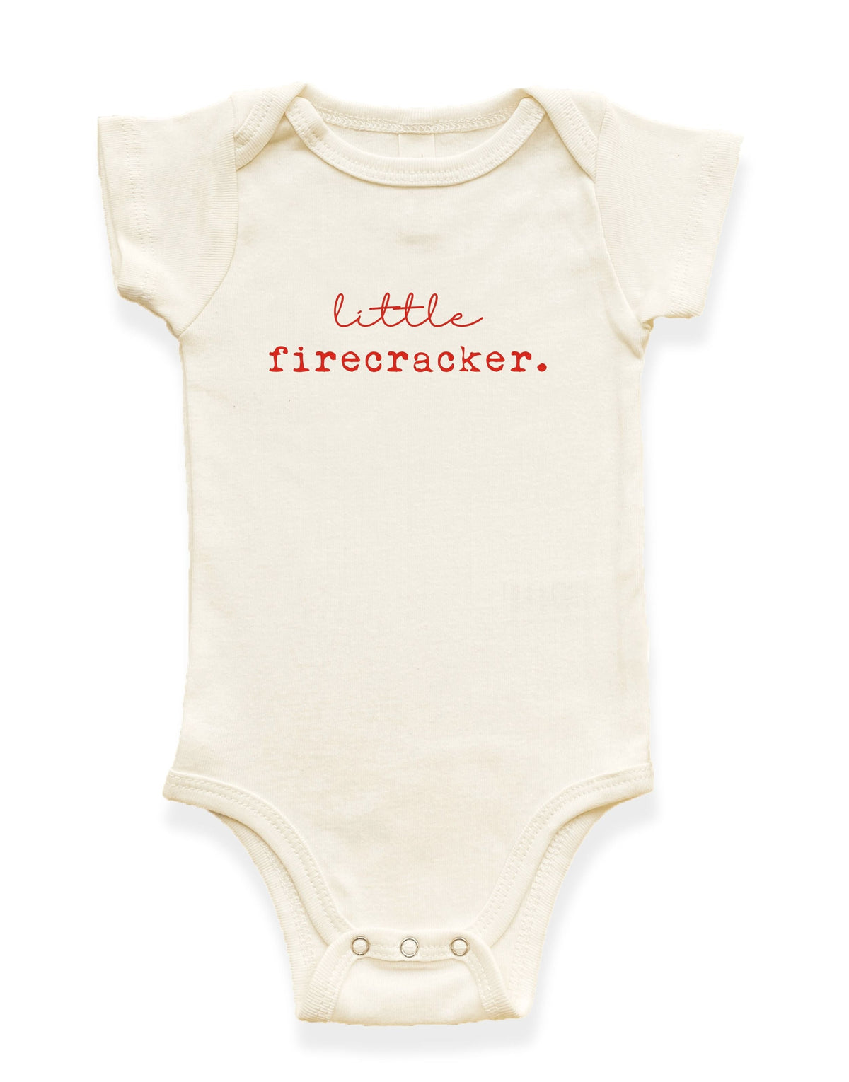 Little Firecracker Organic Cotton Short Sleeve Baby Bodysuit by Tenth & Pine