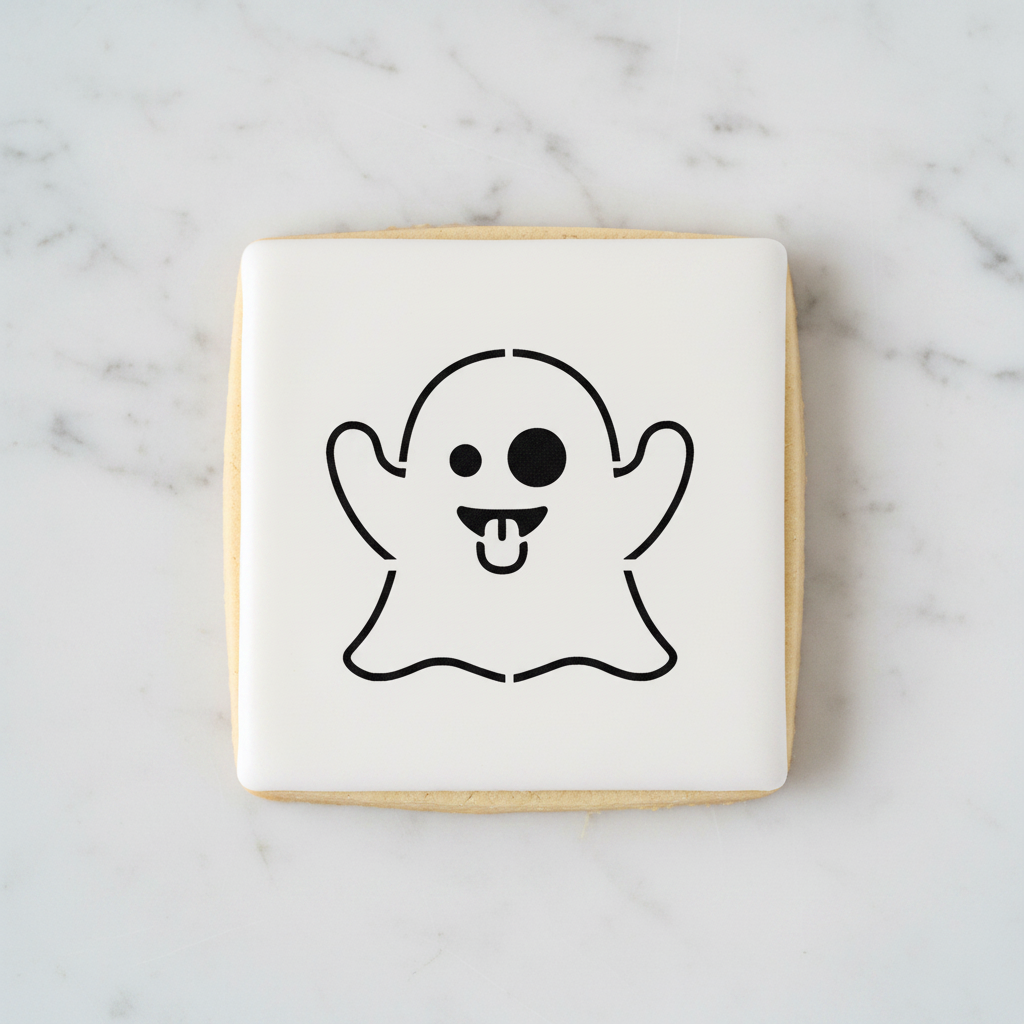 Ghost Emoji Cookie Stencil