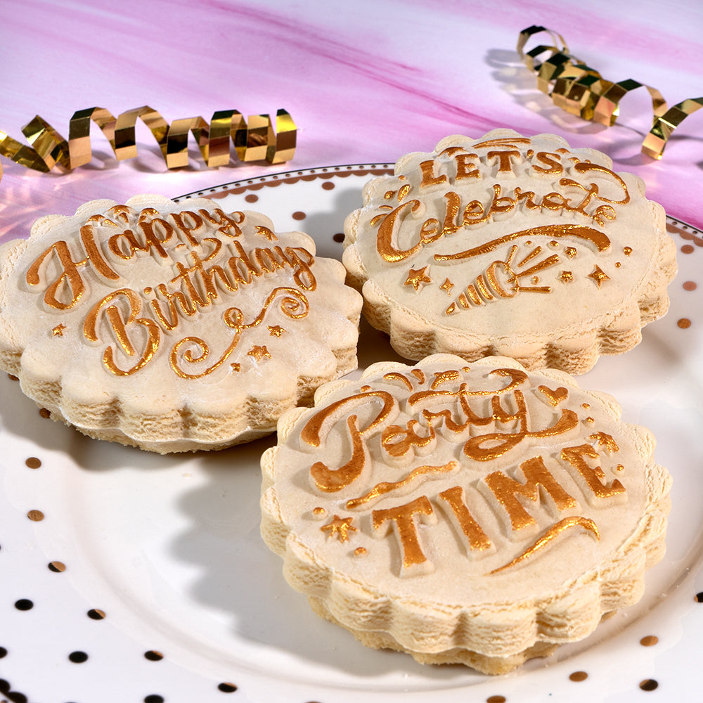 Embossed Birthday Cookie Press -