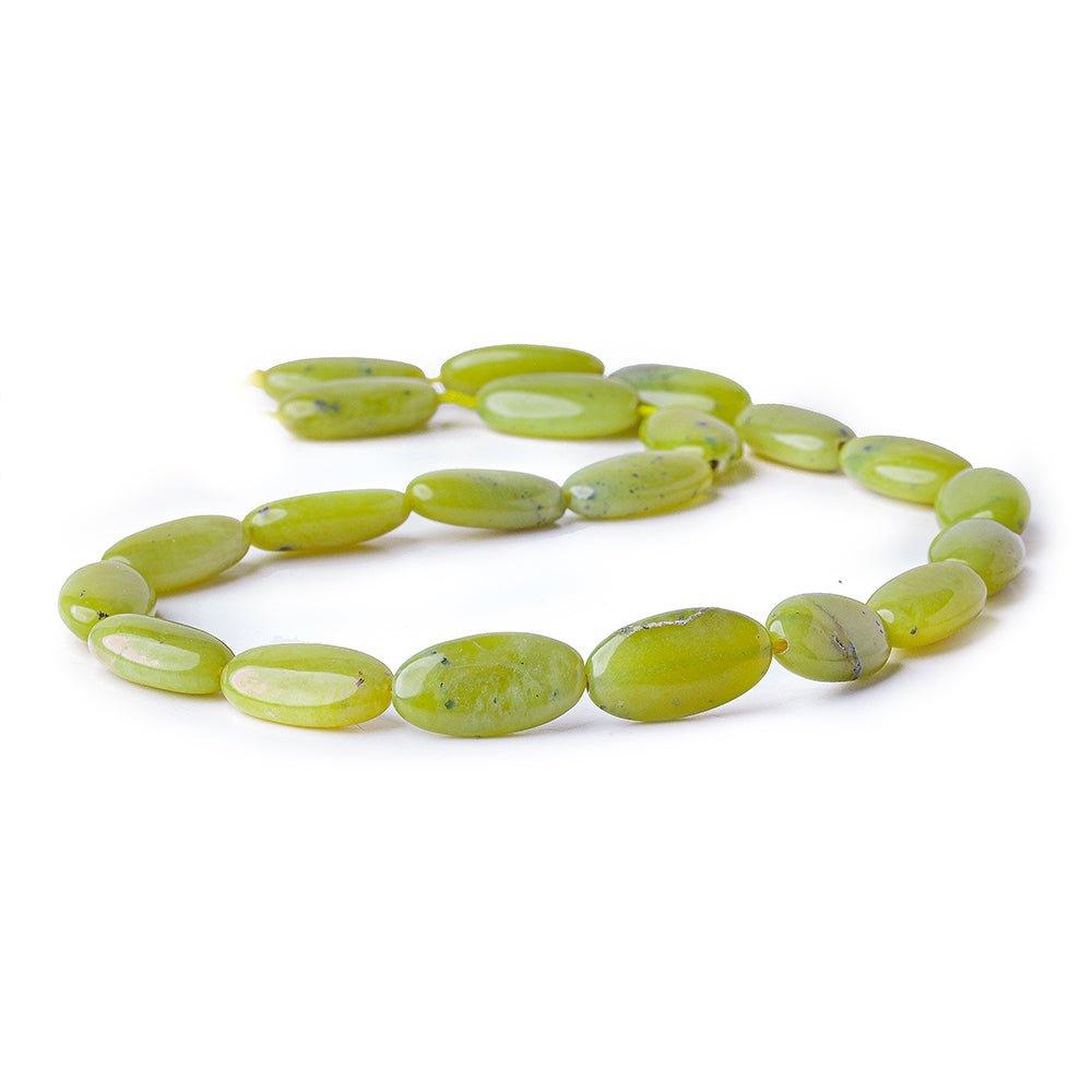 Green Serpentine Plain Oval Beads