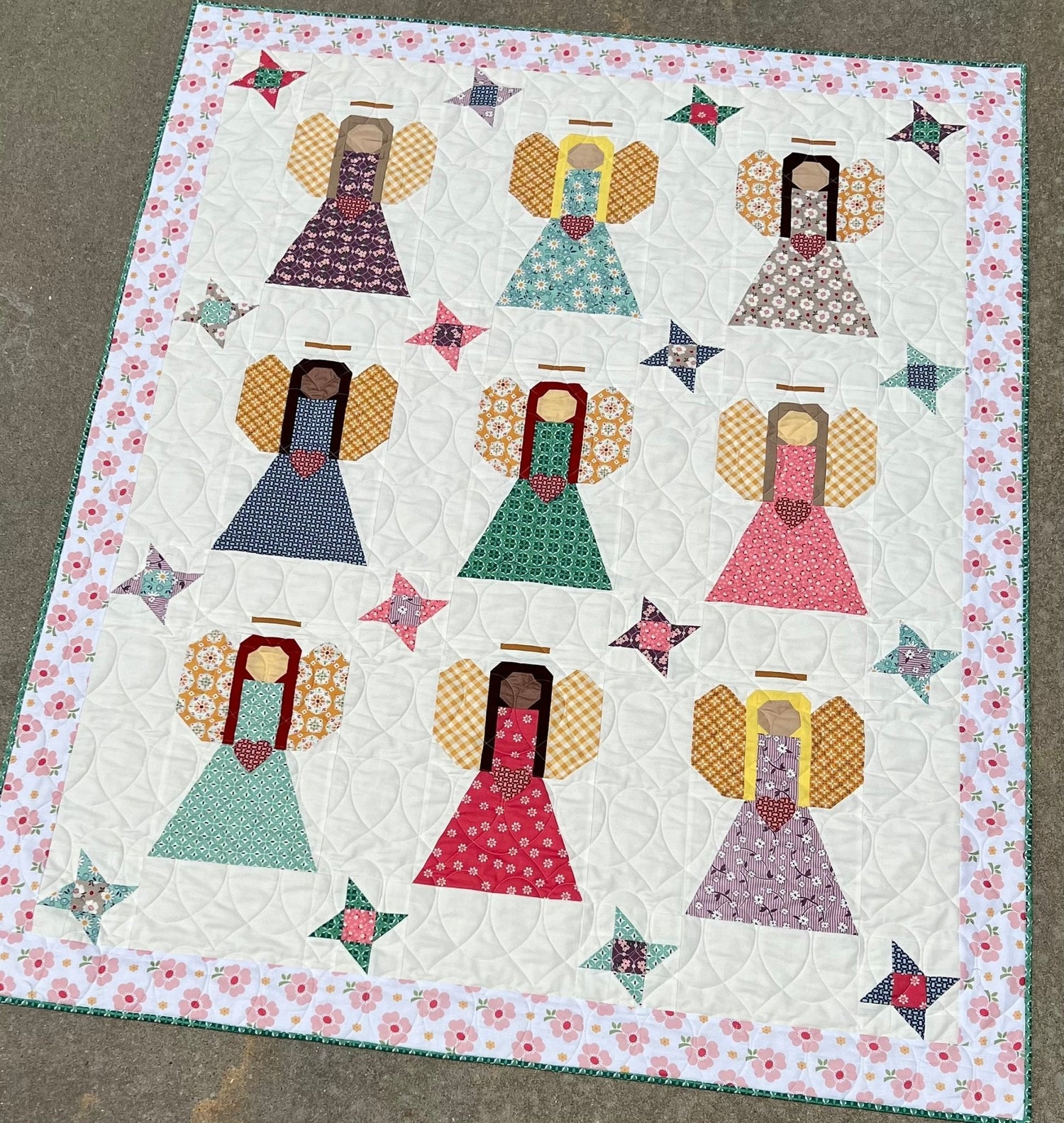 Guardian Angels Quilt Pattern, Paper Print Version Mailed
