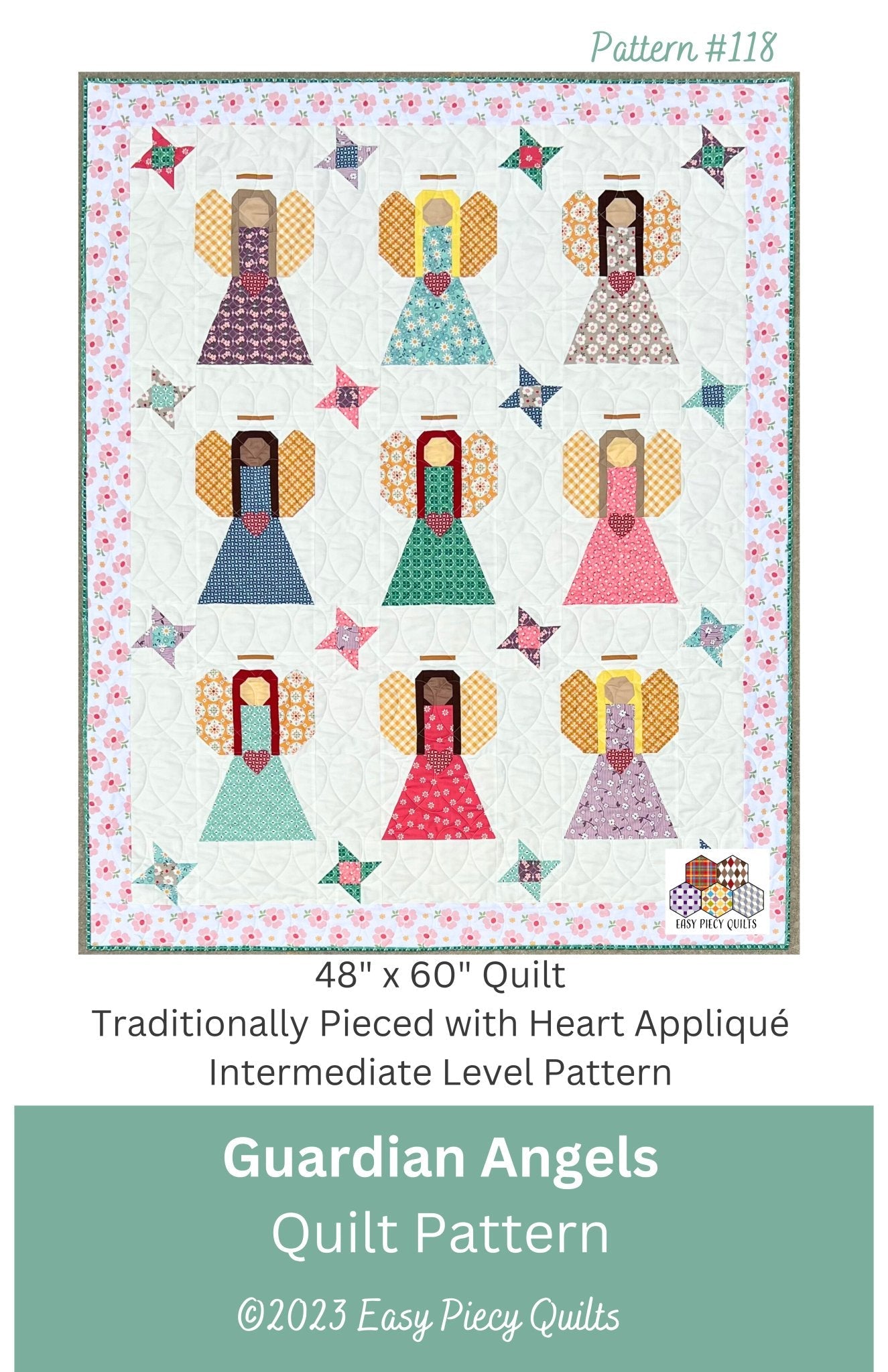 Guardian Angels Quilt Pattern, Paper Print Version Mailed